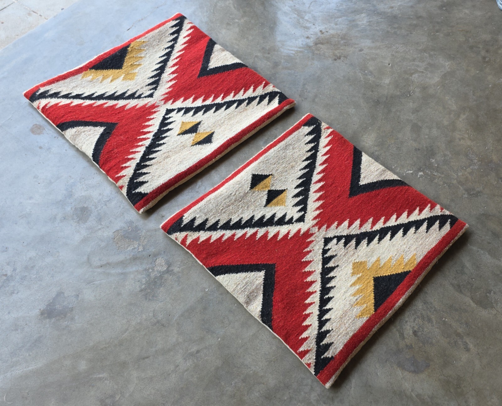 22″x22″ Handwoven wool Navajo Pillow cover Turkish Kilim Pillow case (Pair)