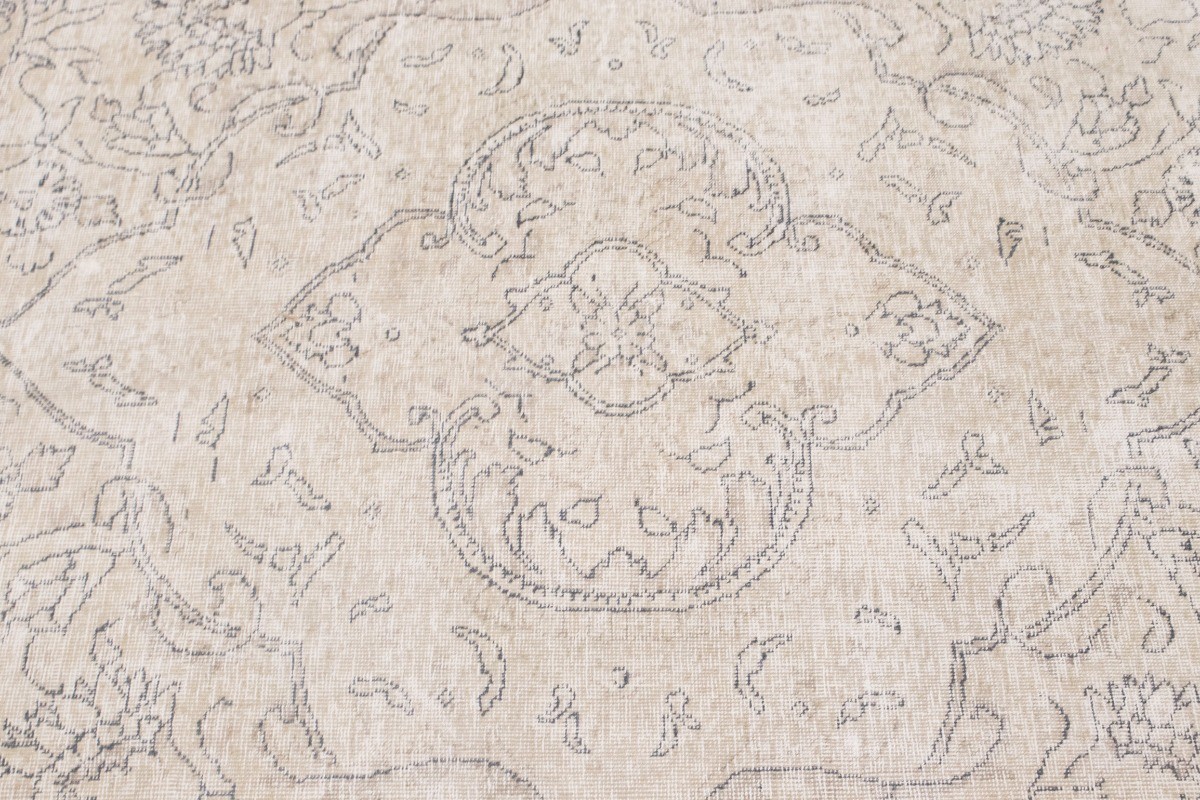 Antique Distressed Oriental Rug Muted Farmhouse Decor Vintage Carpet 9’9X12’4 ft