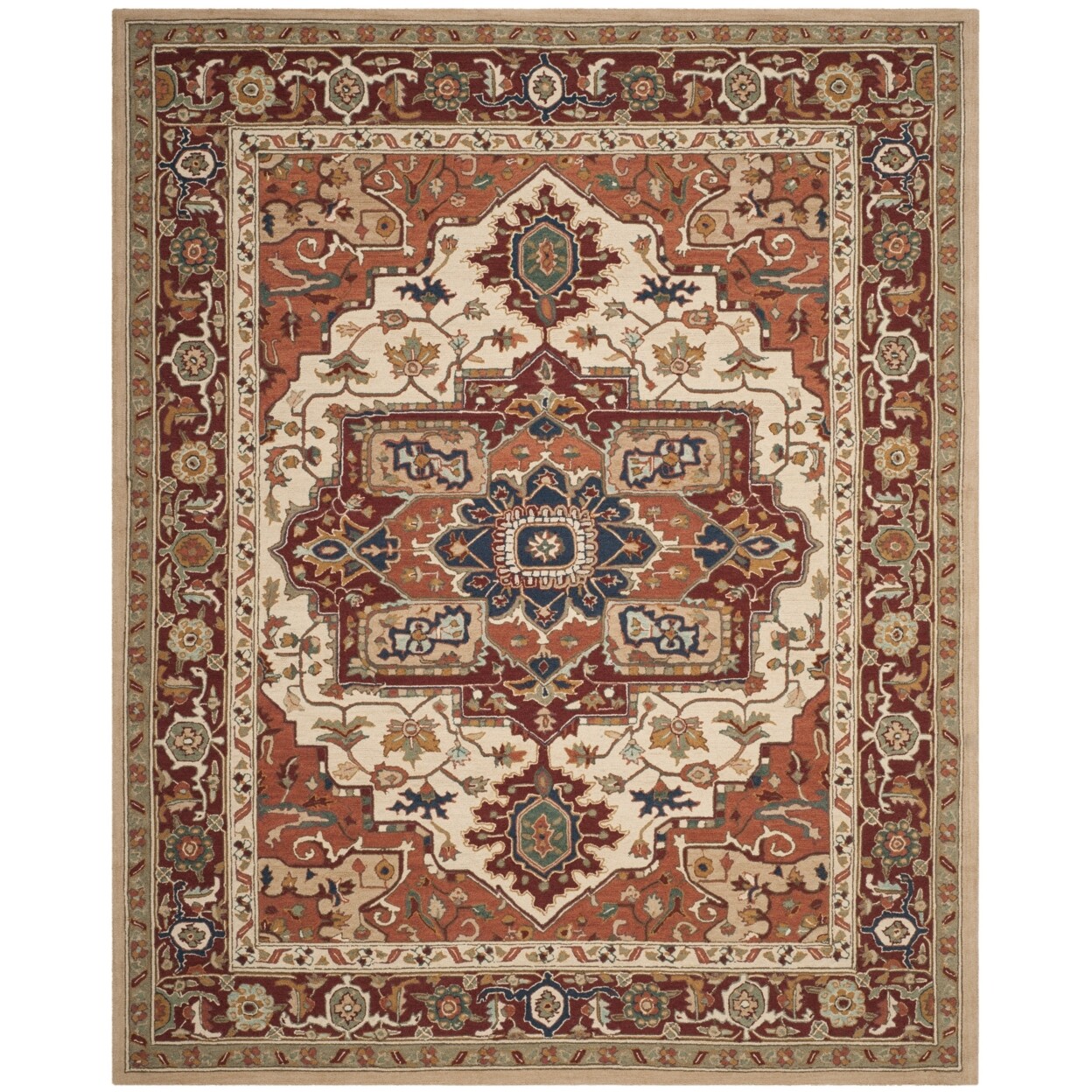 SAFAVIEH Chelsea HK709A Hand-hooked Red / Ivory Rug