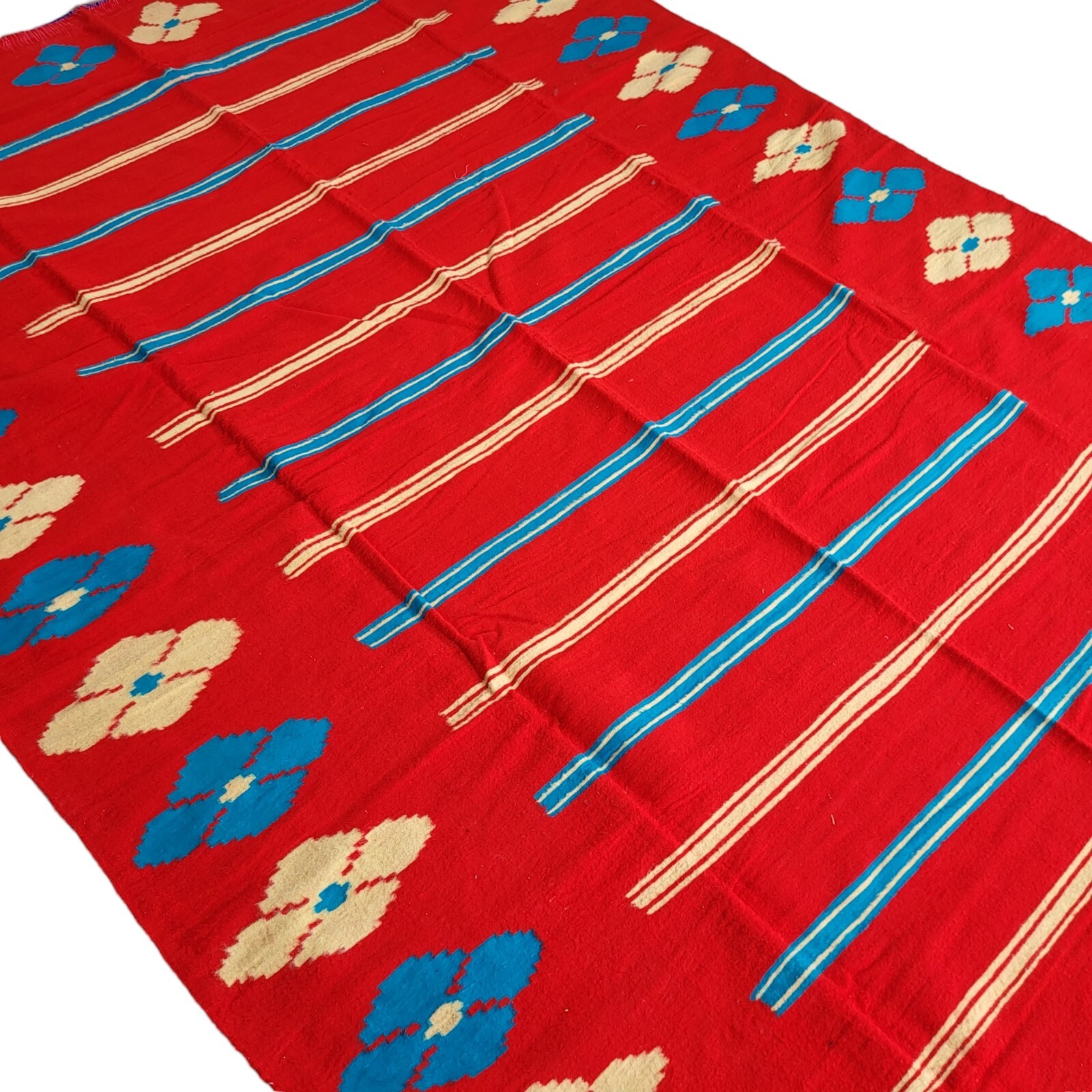 Moroccan Handmade Vintage Rug Kilim Area Carpet Wool Tribal Azilal Rug Berber