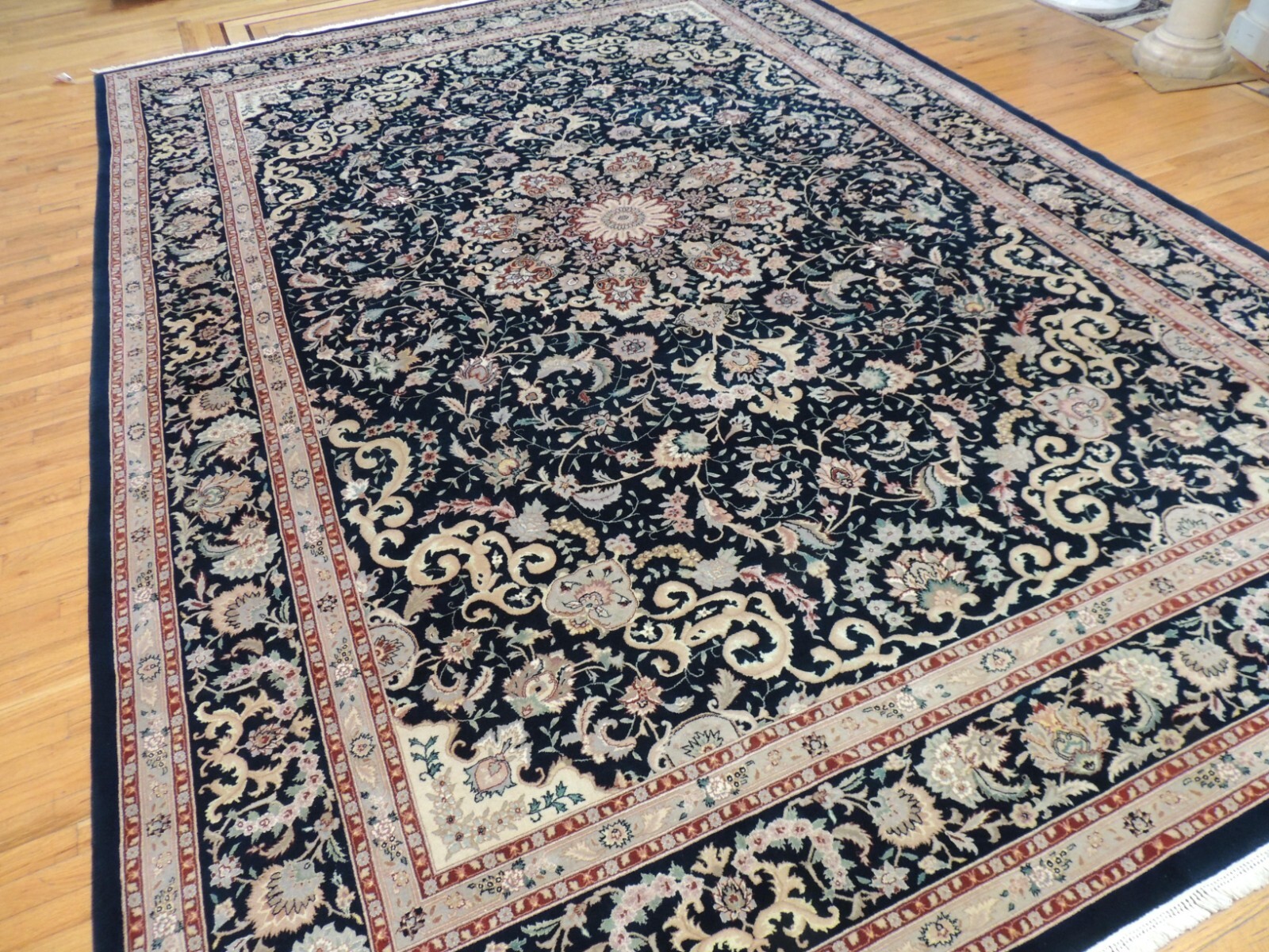 10×14 Tabrize Oriental Area Rug wool SILK Rust Green TEAL Gray Pink Taupe WOW!