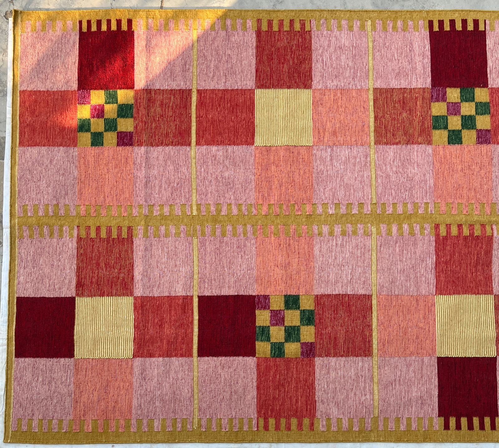 Swedish Flat Weave Rug Vintage Scandinavian Kilim Rug 5×8 Ft Home Décor
