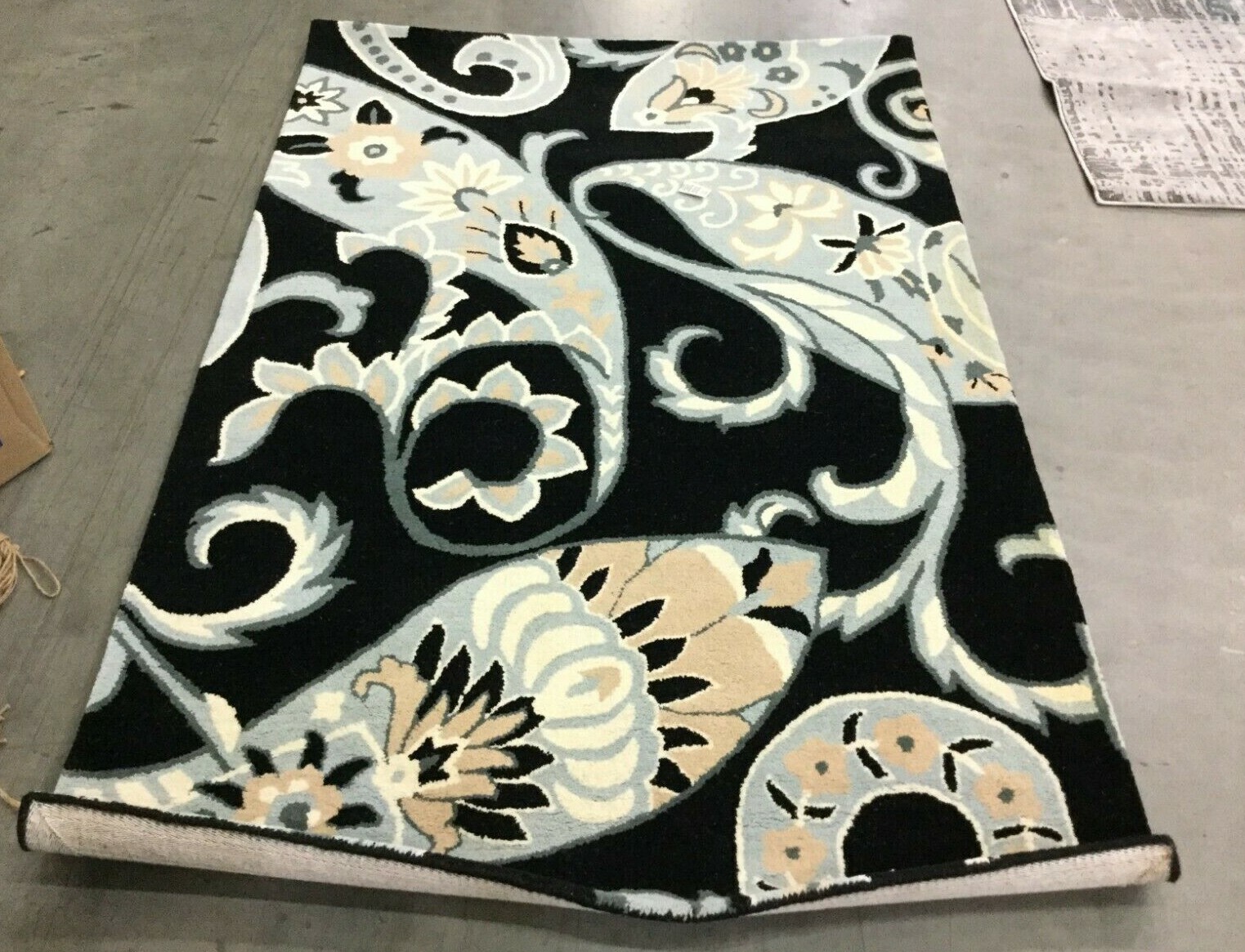BLACK / MULTI 4′ X 6′ Back Stain Rug, Reduced Price 1172645763 WYD377A-4