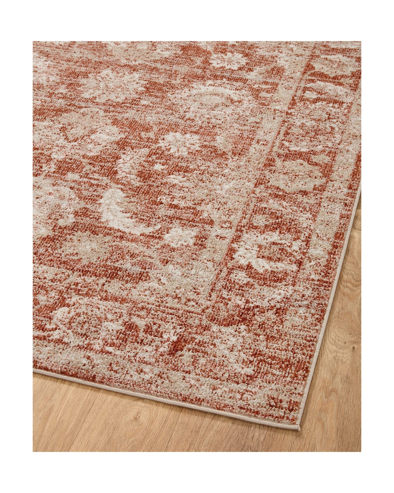 Loloi Odette Collection 7′-10″ x 10′ Area Rug in Rust/Ivory – Designer Long R…
