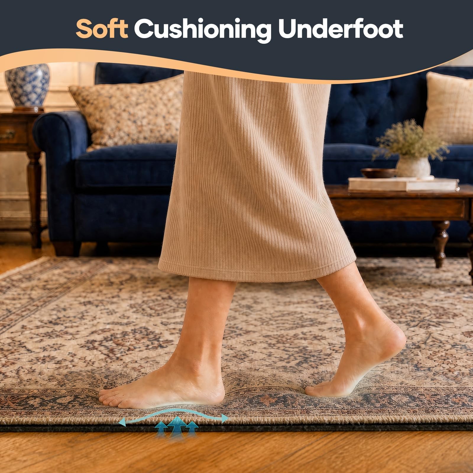 Veken Felt Cushioned Rug Pad 8 x 10 Ft, 1/2 Inch 8′ x 10′(Rectangular), Grey