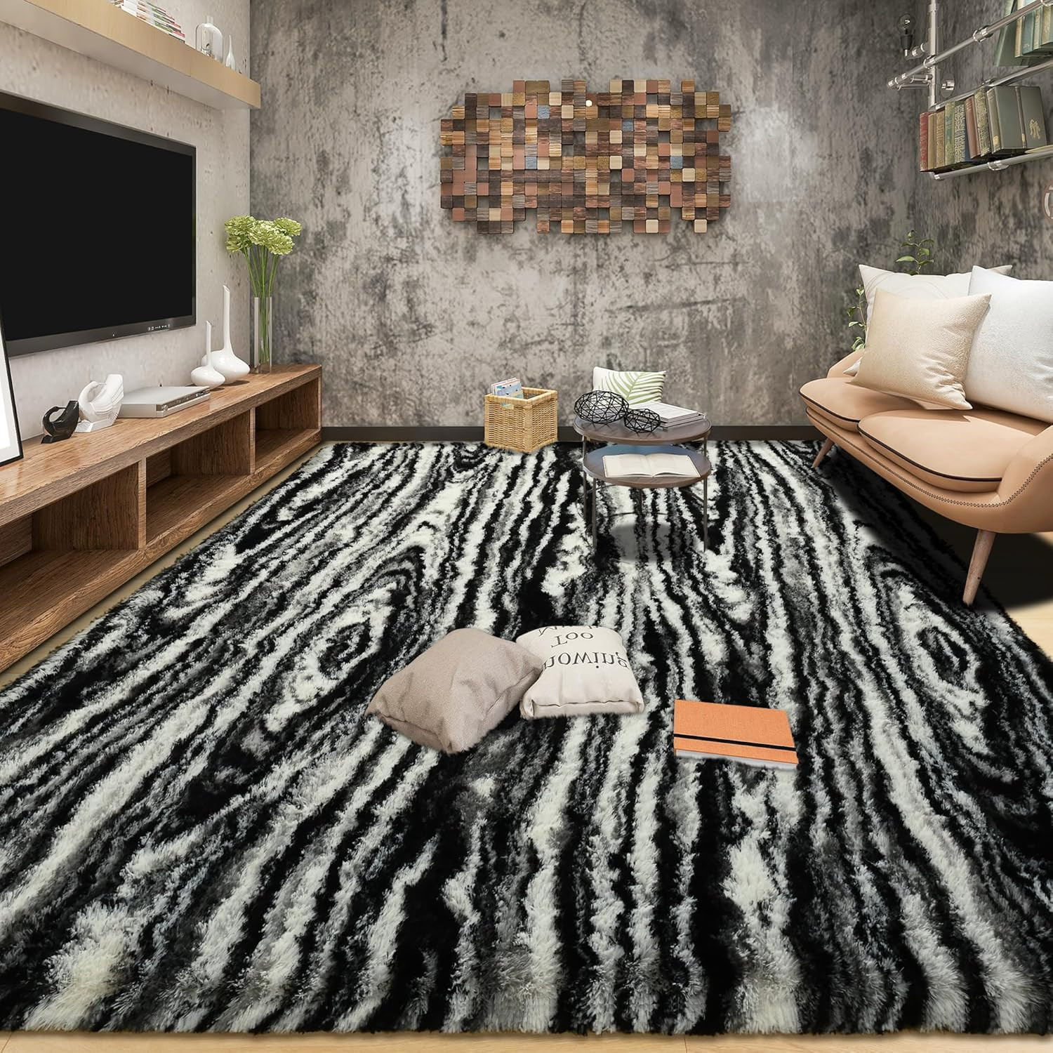 Tepook Soft Fluffy Rugs for Bedroom, 4×6 Area Rug for Living Room, Modern Shaggy