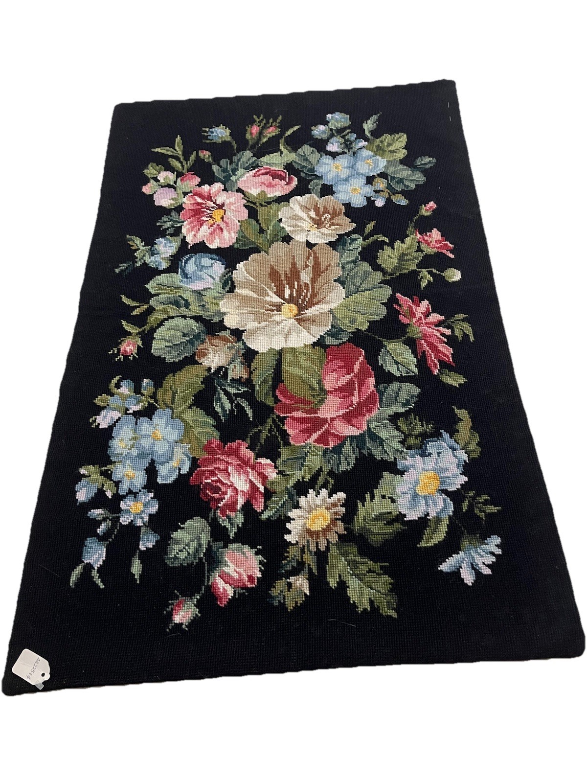 New Small Aubusson Tapestries Rug Needle-Point with Floral 36x23in