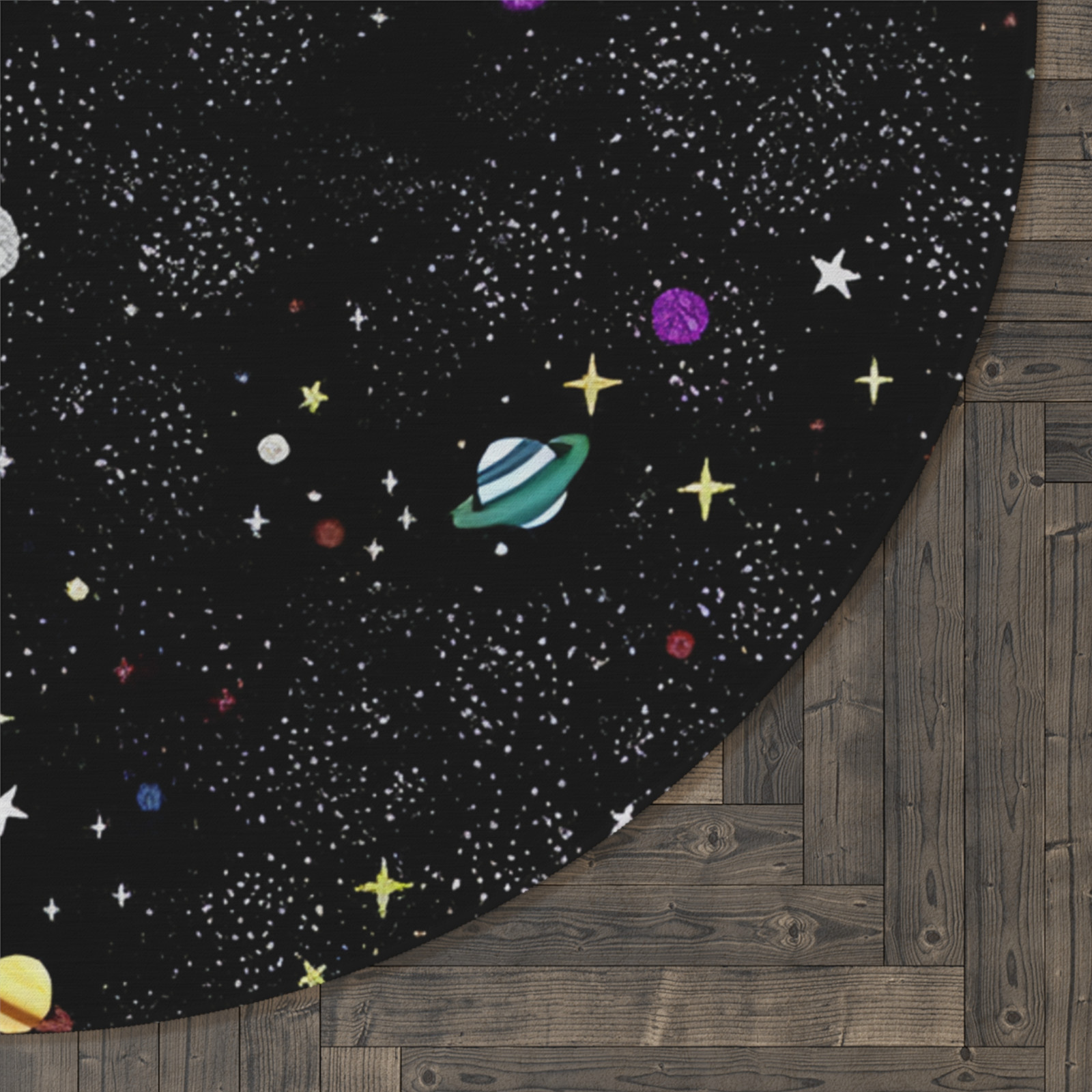 Space Round Rug, Space Nursery, Cosmic Kids Room Decor, space kids rug, Playroom