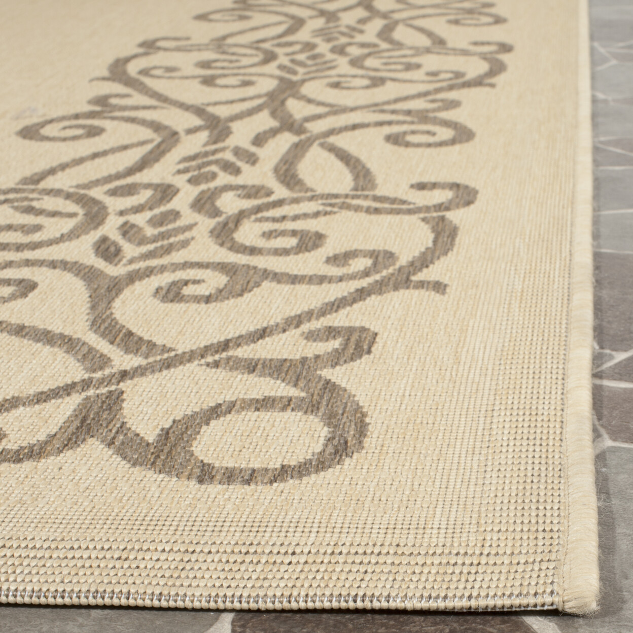 SAFAVIEH Outdoor CY1588-3001 Courtyard Natural / Brown Rug