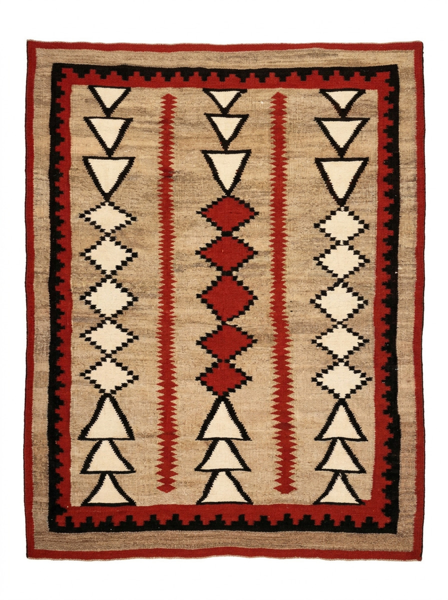 Southwestern Navajo Kilim boho Wool Rug Handwoven Native American Aztec Area Rug