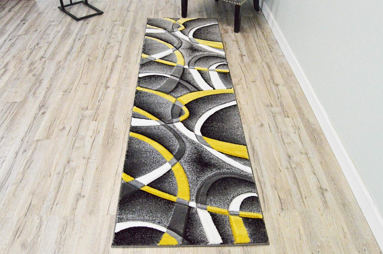 Premium Carved Modern Contemporary Abstract Rug 2305 Yellow 5’3”x7’6”