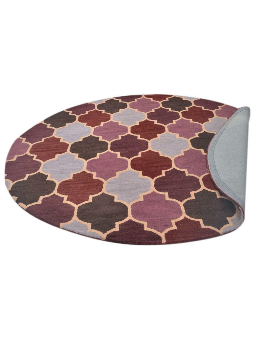 Hand Tufted Wool 8’x8′ Round Area Rug Geometric Multicolor BBH Homes BBK08614