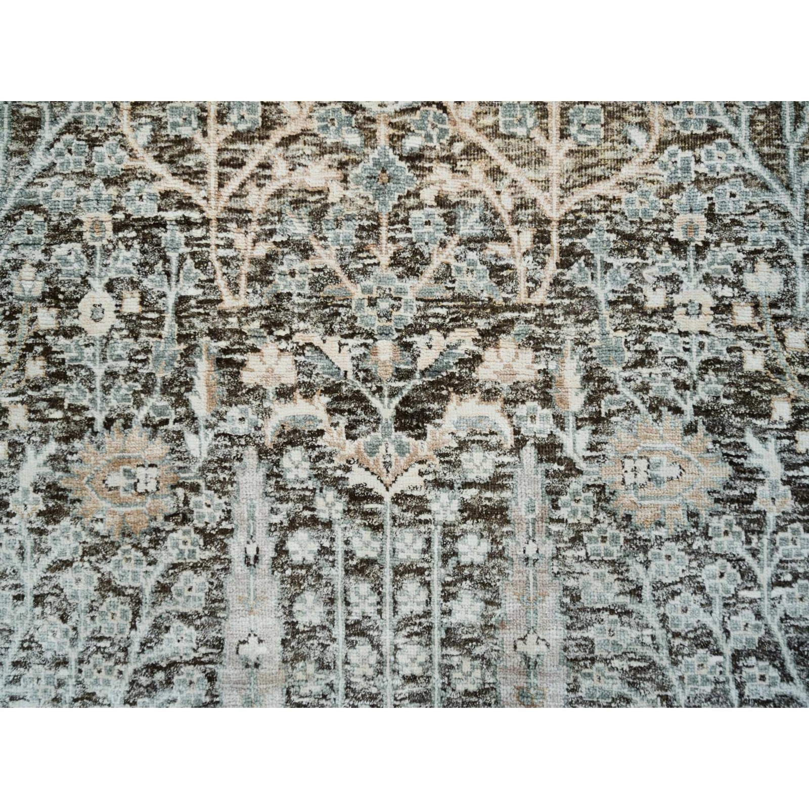 3′ x 5′ Black Willow and Cypress Silk/Wool Hand Knotted Rug R65181
