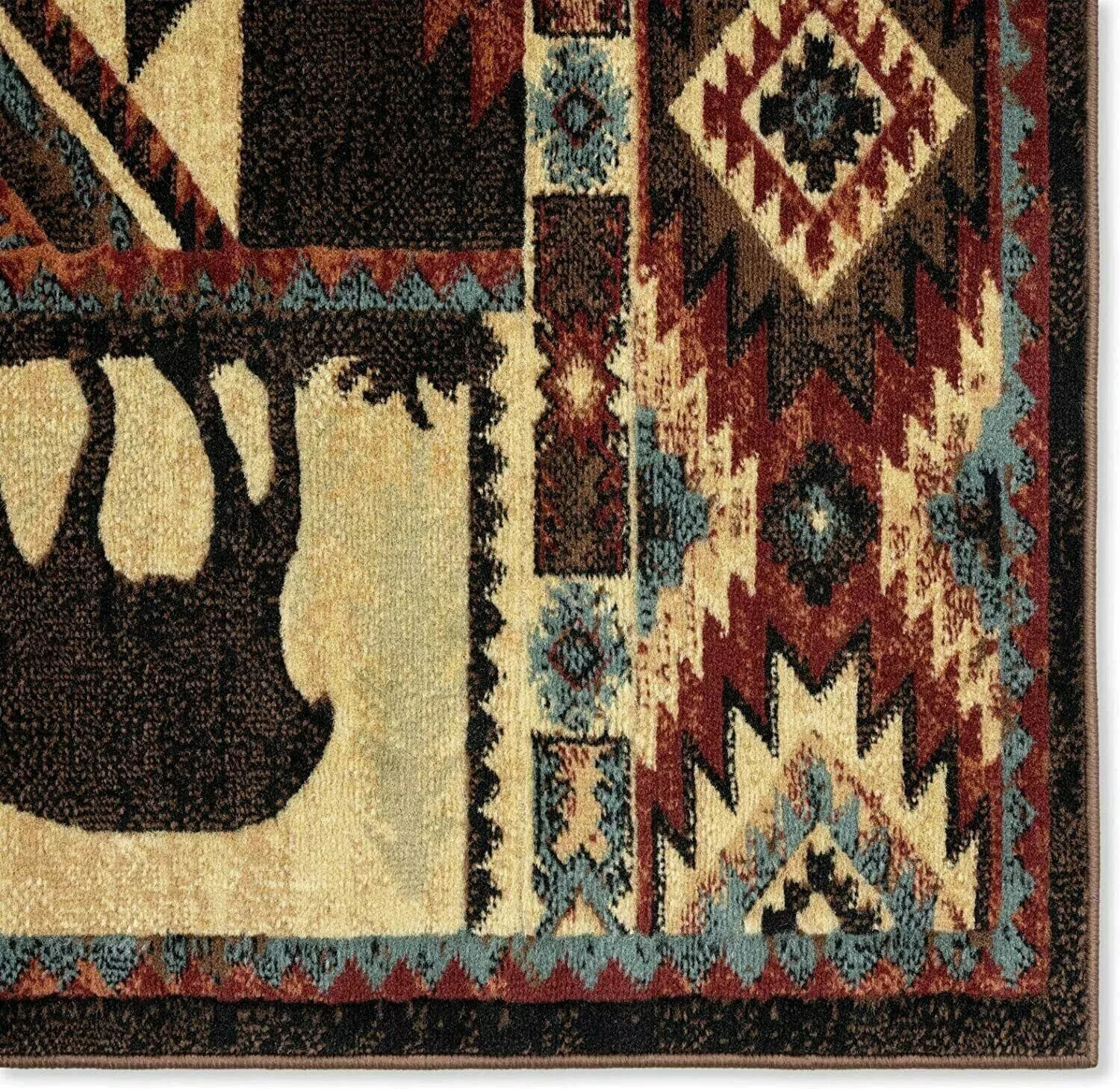 Southwest Area Rug Wildlife Rustic Cabin Lodge Country Farmhouse Living Room 5×7