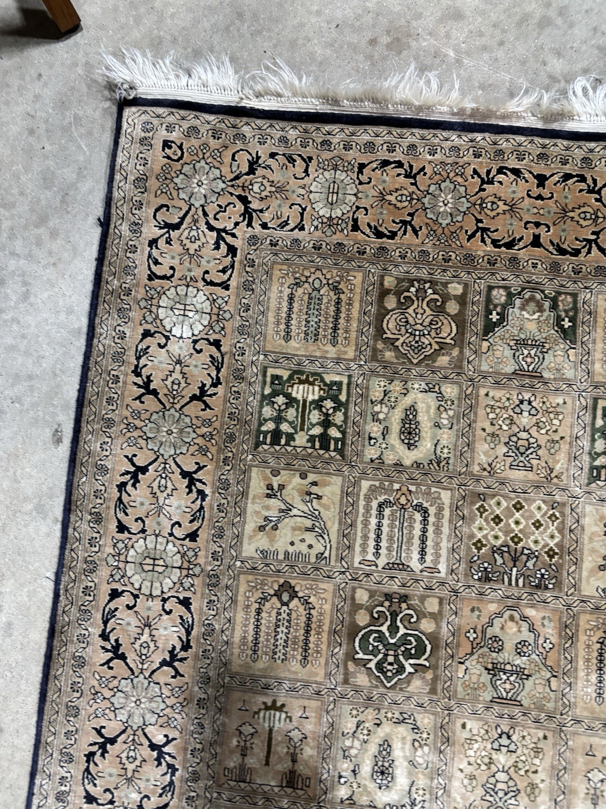 Handmade Signed Fine Pile Weave Silk on Silk Carpet Rug