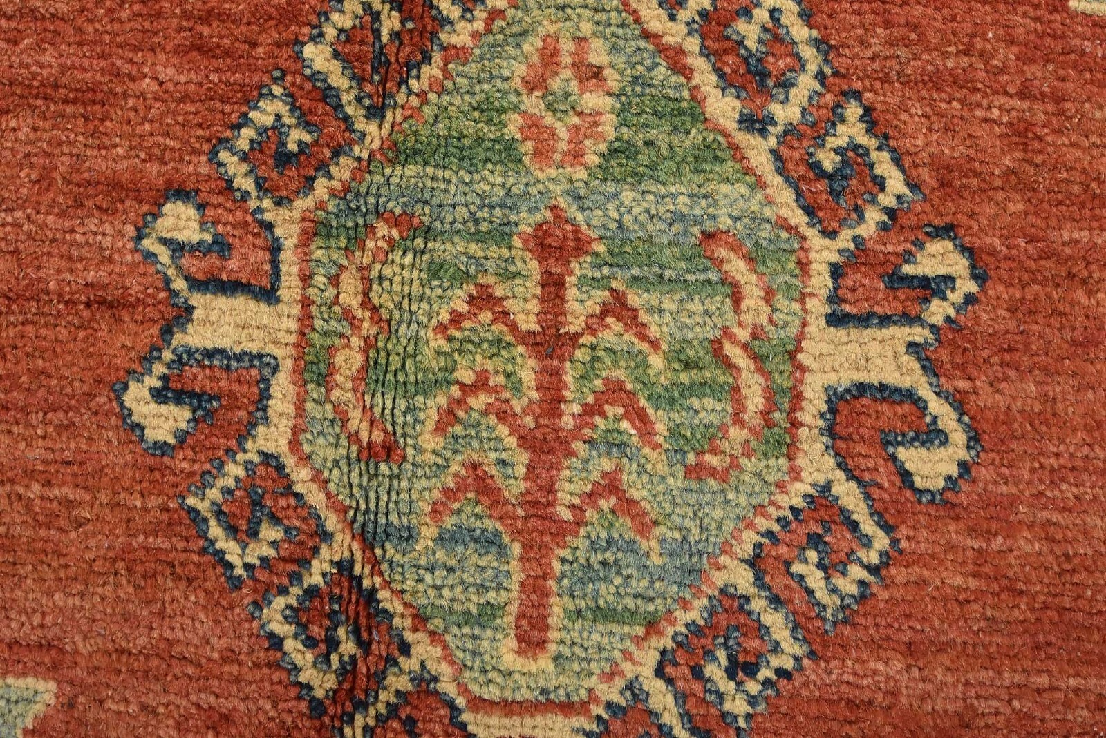 Geometric Kazak Carpet 8’9” x 11’4” Red Wool Tribal Hand-Knotted Oriental Rug
