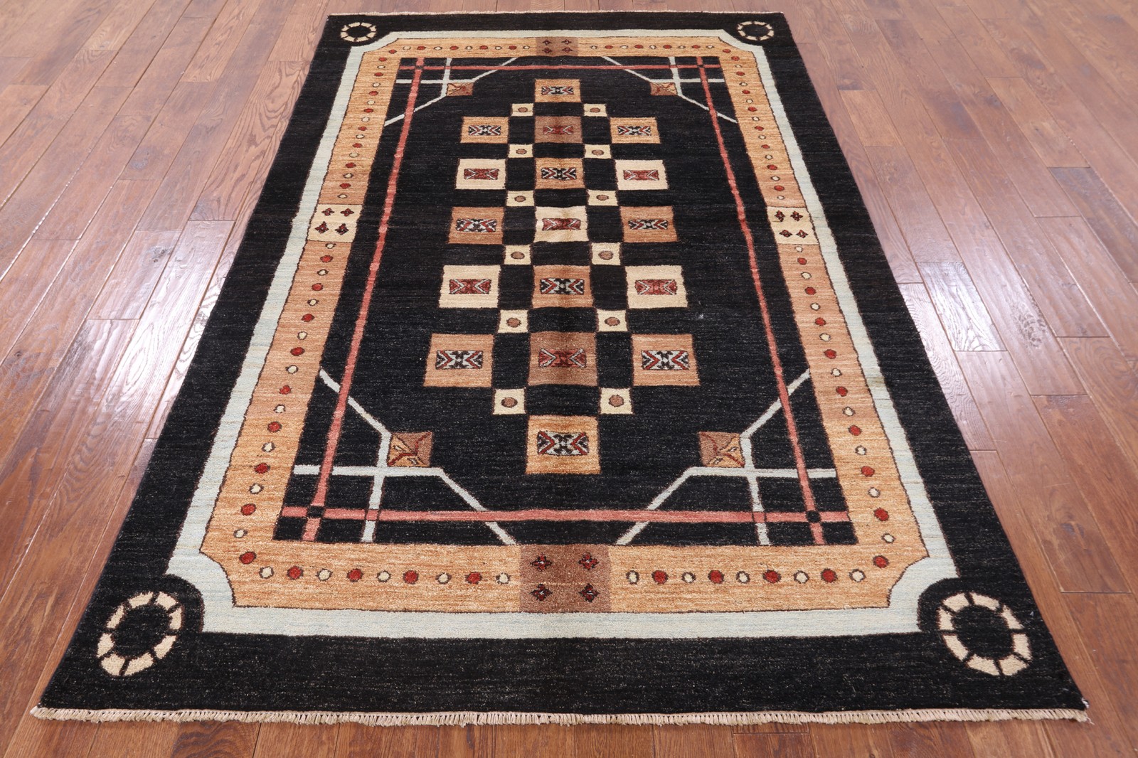 5′ 7″ X 8′ 5″ Gabbeh Hand Knotted Wool Area Rug – H8129