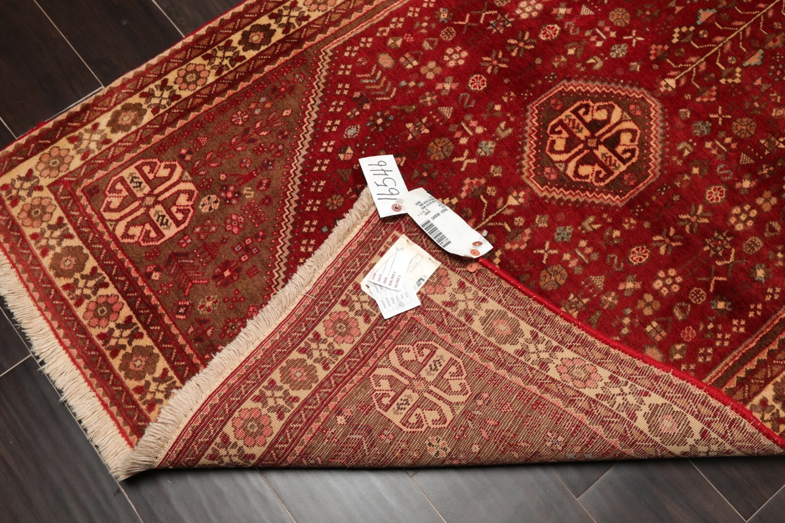 3’4” x 5’1″ Hand Knotted Wool Vintage Abadehh 200 KPSI Oriental Area Rug Ruby