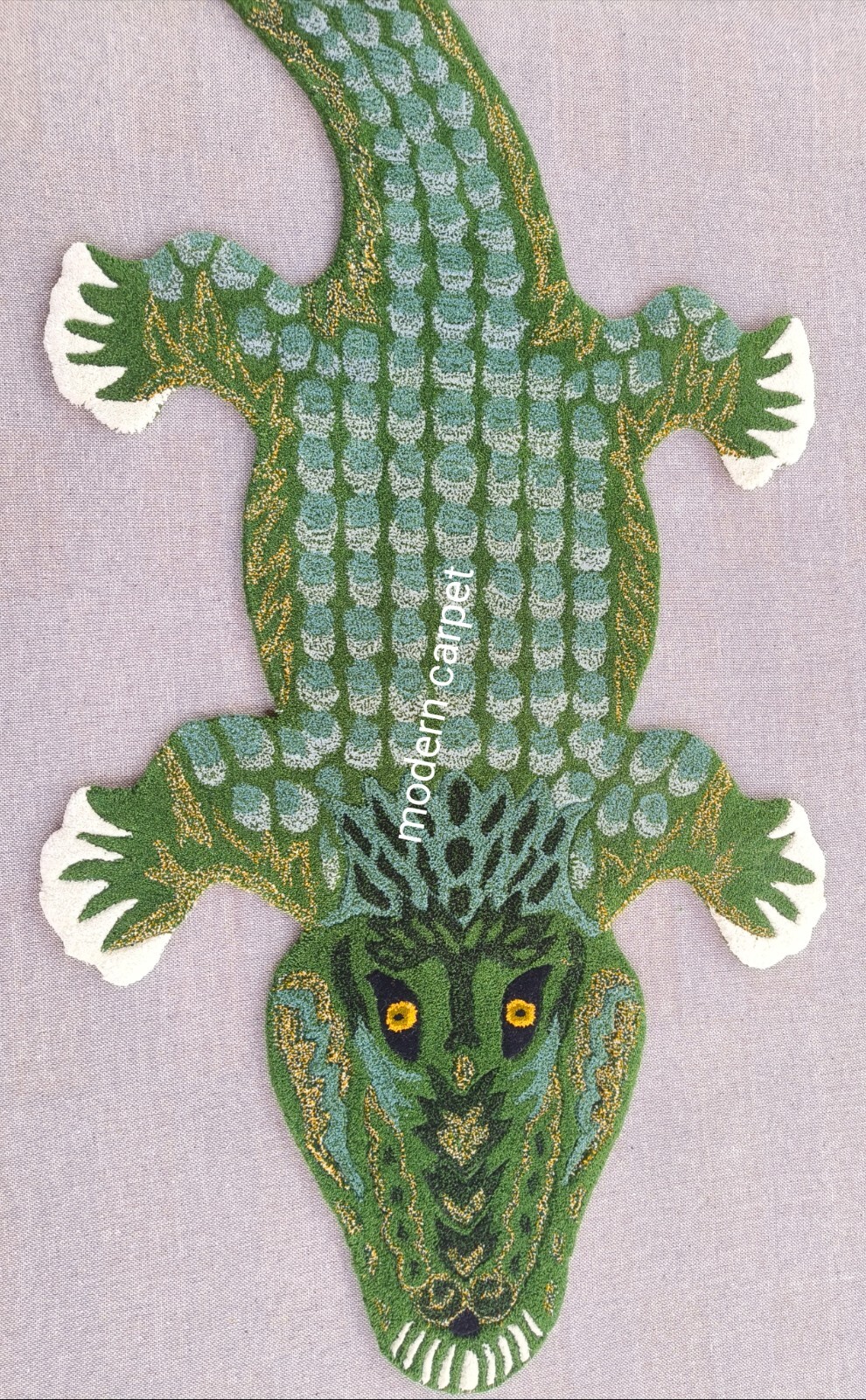 Crocodile Rugs 2×4 Feet Handmade 100% Woolen Hand Tufted Rug For Home Decoration