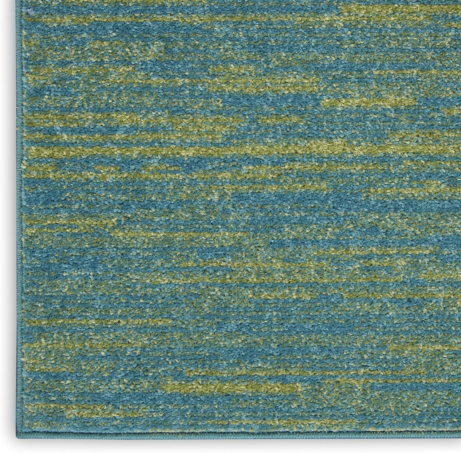 Home Essentials Blue Green 10′ X 14′ Area Rug – Easy Clean, Non Shedding, Bed R