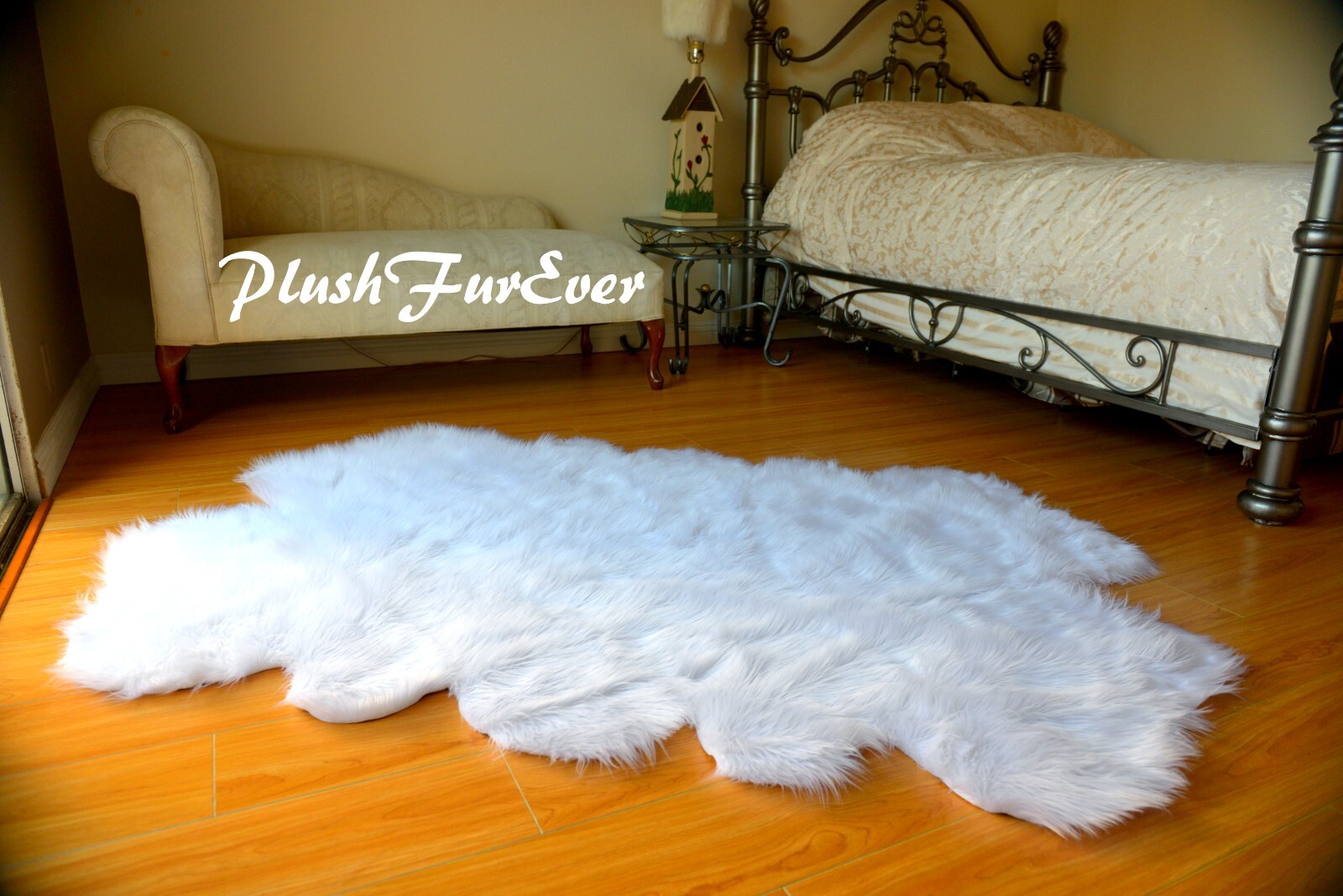 Winter Rug Quad Snow White Sheepskin Pelt 3′ x 5′ 003