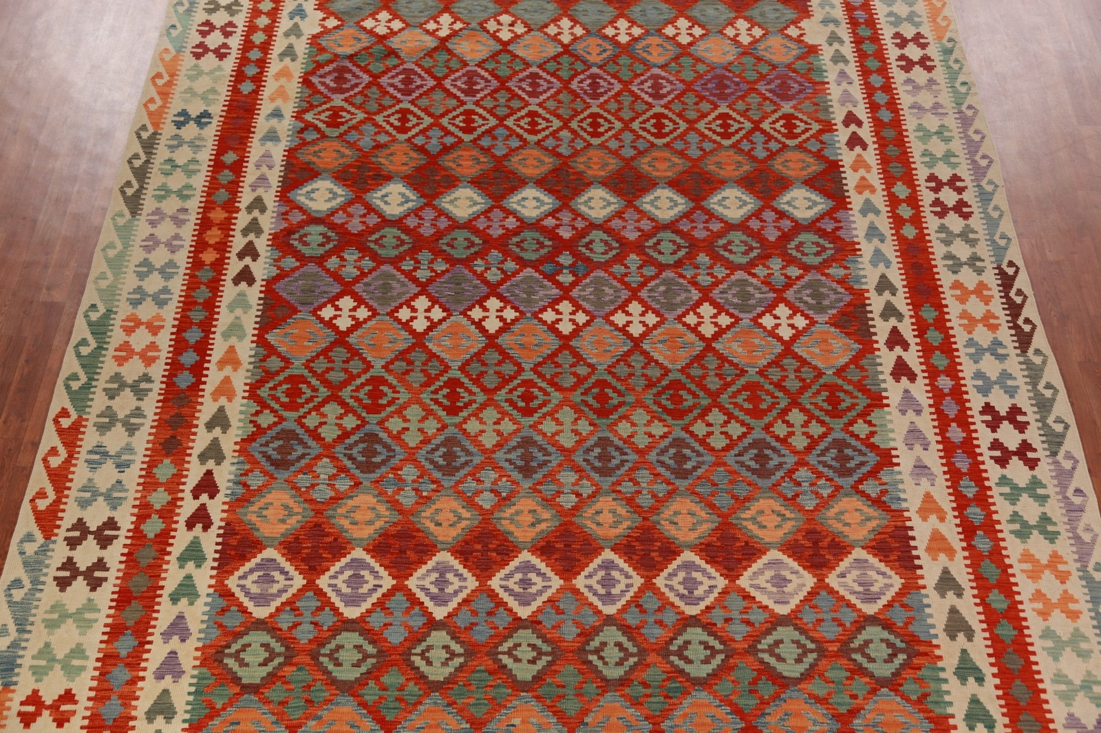 Traditional Reversible Kilim Rugs Handwoven Area Wool Large Carpet 10×16 ft