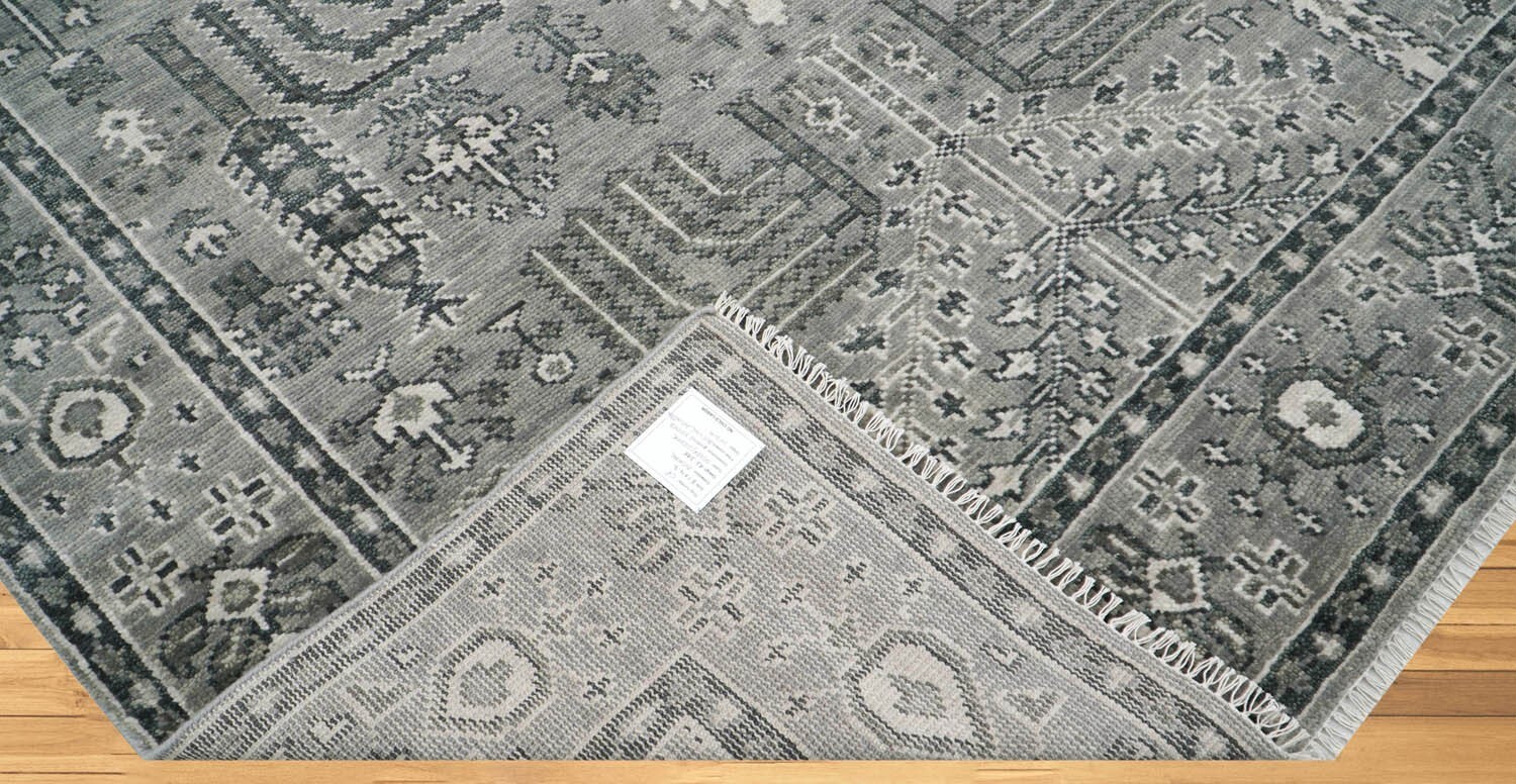 LoomBloom Muted Turkish Oushak Hand Knotted 100% Wool Area Rug Gray 8″1″x10’2″