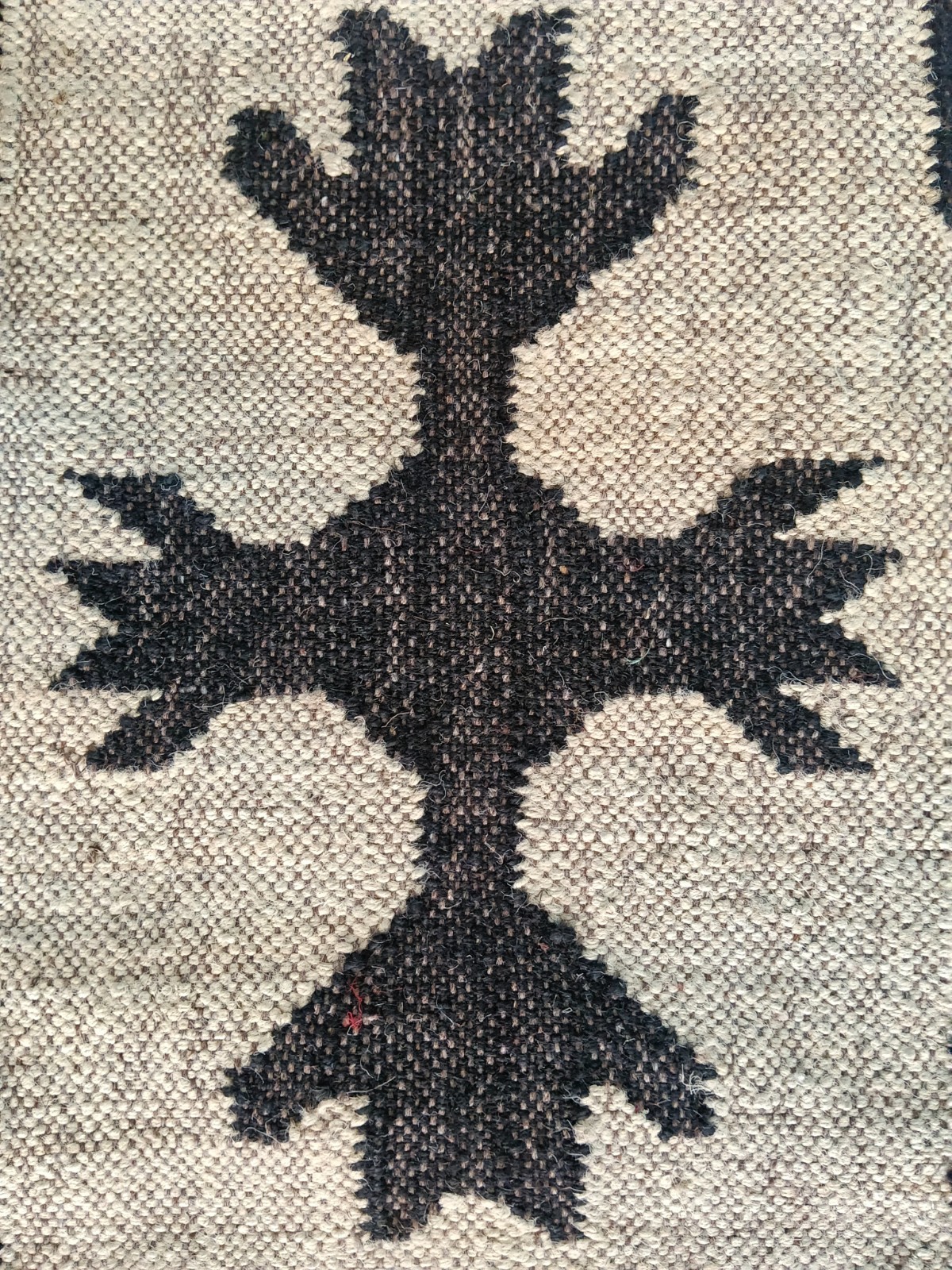 Handwoven Wool Jute Kilim Rug – Boho Area Rug, Rustic Living Room Carpet, Natura