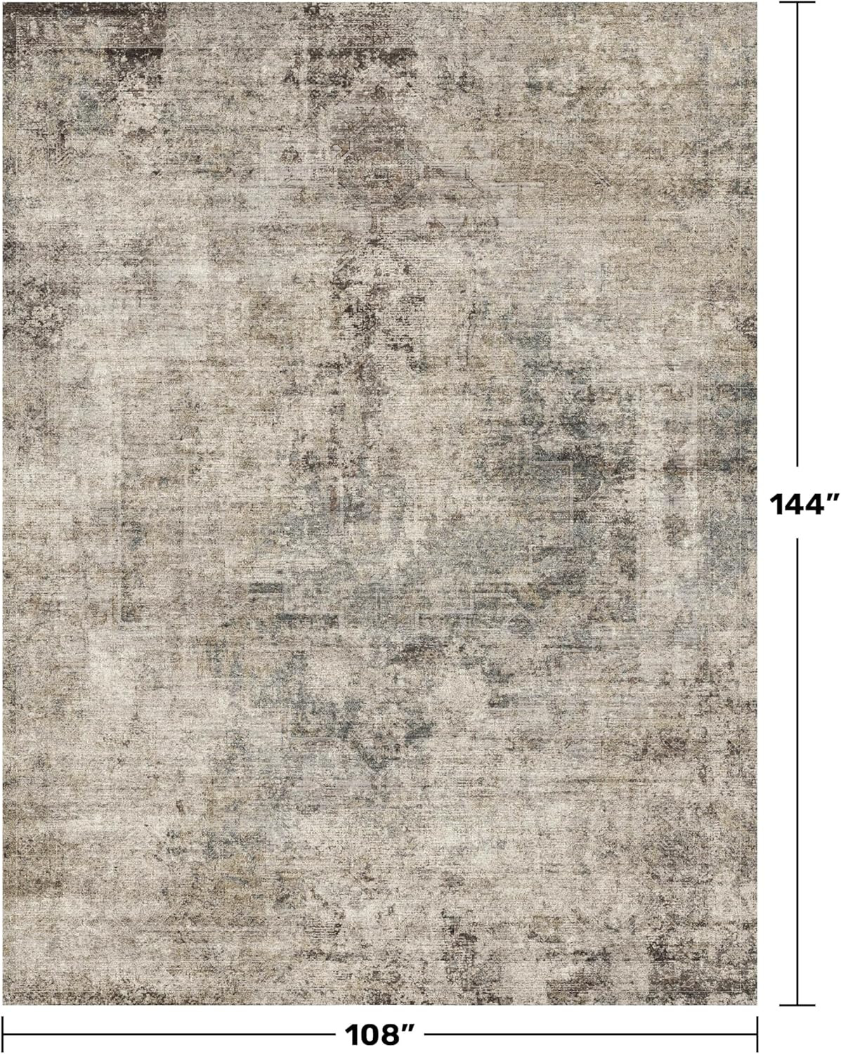 Taupe Brown 9×12 Big Rug – Modern Farmhouse Rustic for Living Room & Dining
