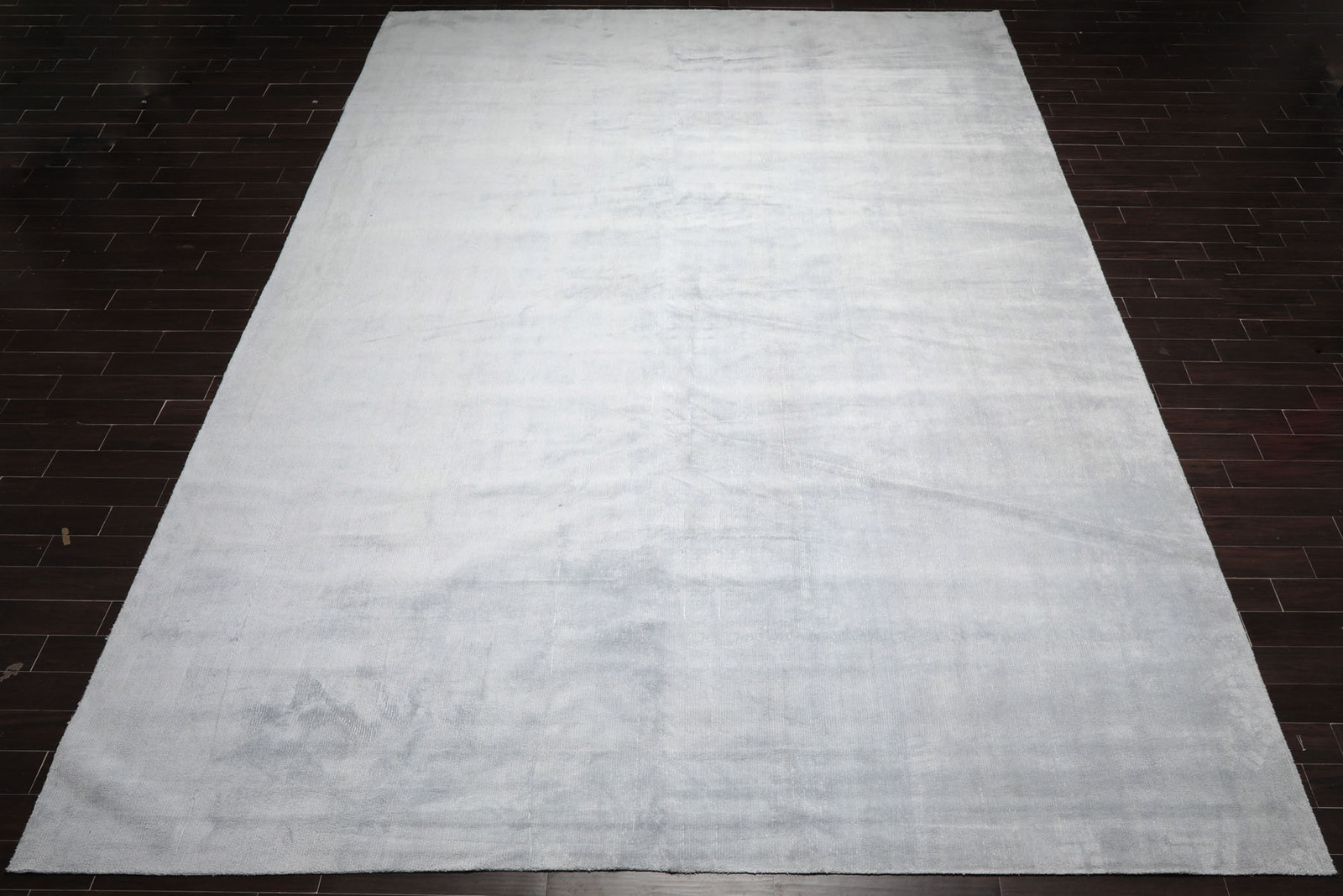 13’7”x18’5″ Gray Hand Knotted Modern Tibetan 100% silk Area Rug