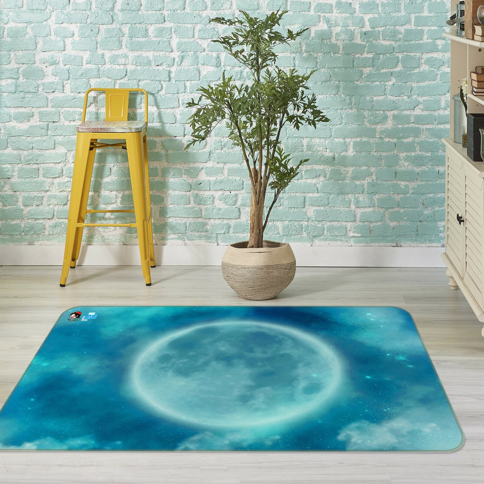 3D Blue Moon ZHUA1804 Game Non Slip Rug Mat Photo Carpet Zoe