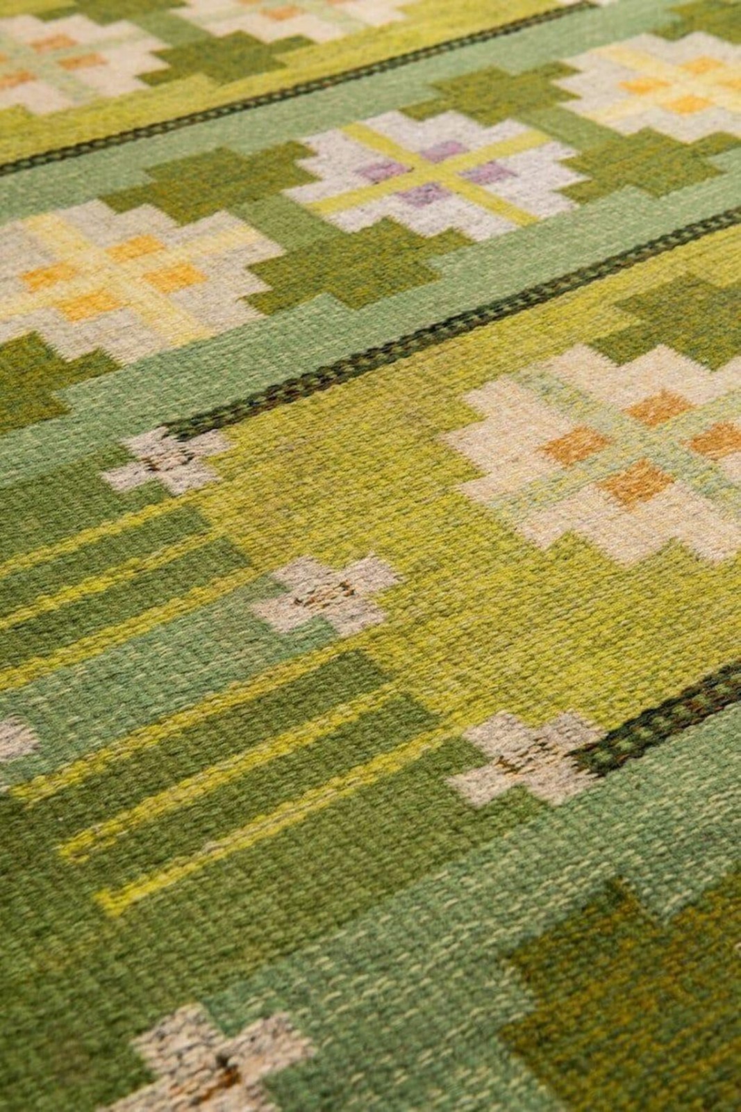 Green Flat weave Scandinavian Swedish Kilim Rug for Living Room Area Rug Bedroom