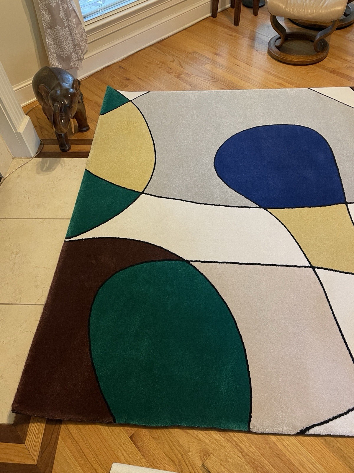 IKEA JORID Belgium 2017 NLA Low Pile Med Size Area Rug Retro Pattern Never Used