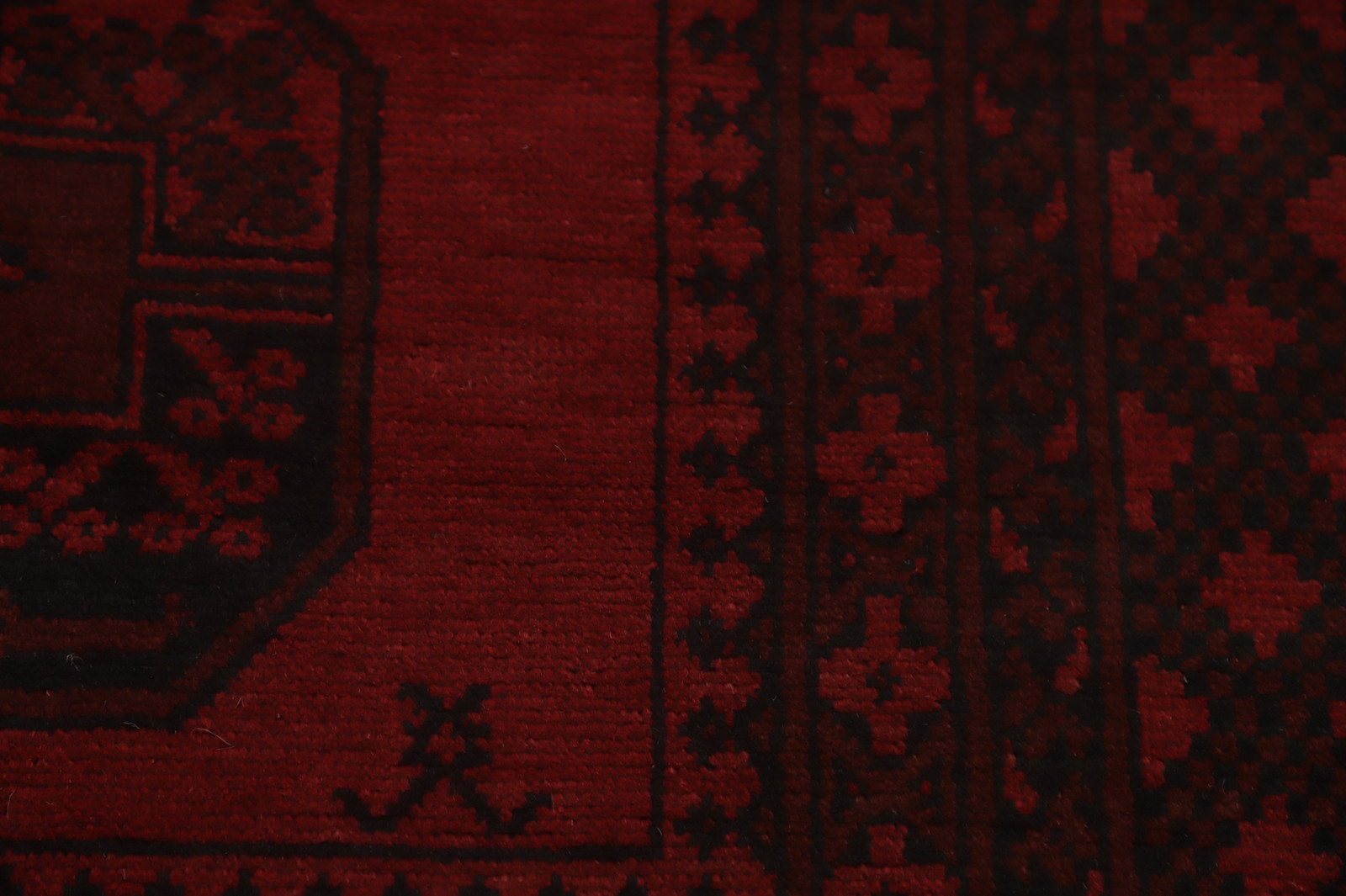 Red Balouch Afghan Area Rug 8×11 Hand-Knotted Elephant Foot Pattern Wool Carpet