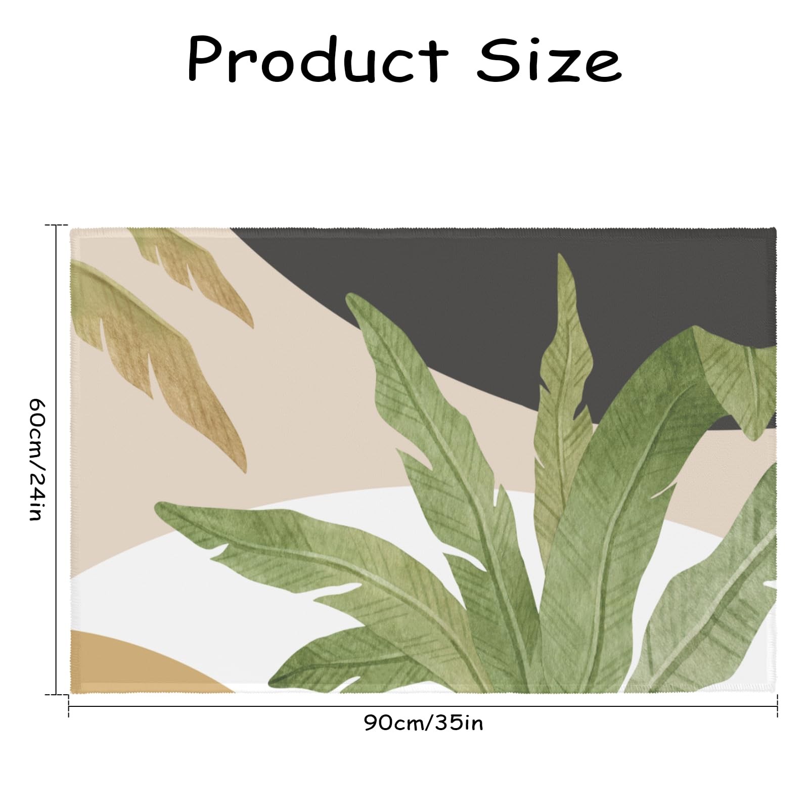 Tropical Area Rug Hawaiian Plant Leaf Carpet Sage Green Palm Tree Washable En…