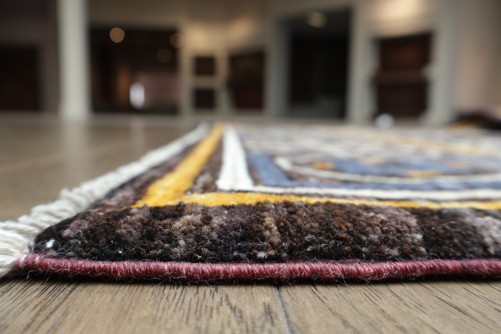 Brown Geometric Oriental Area Rug 4×6 Hand-knotted Wool Carpet for Any Room