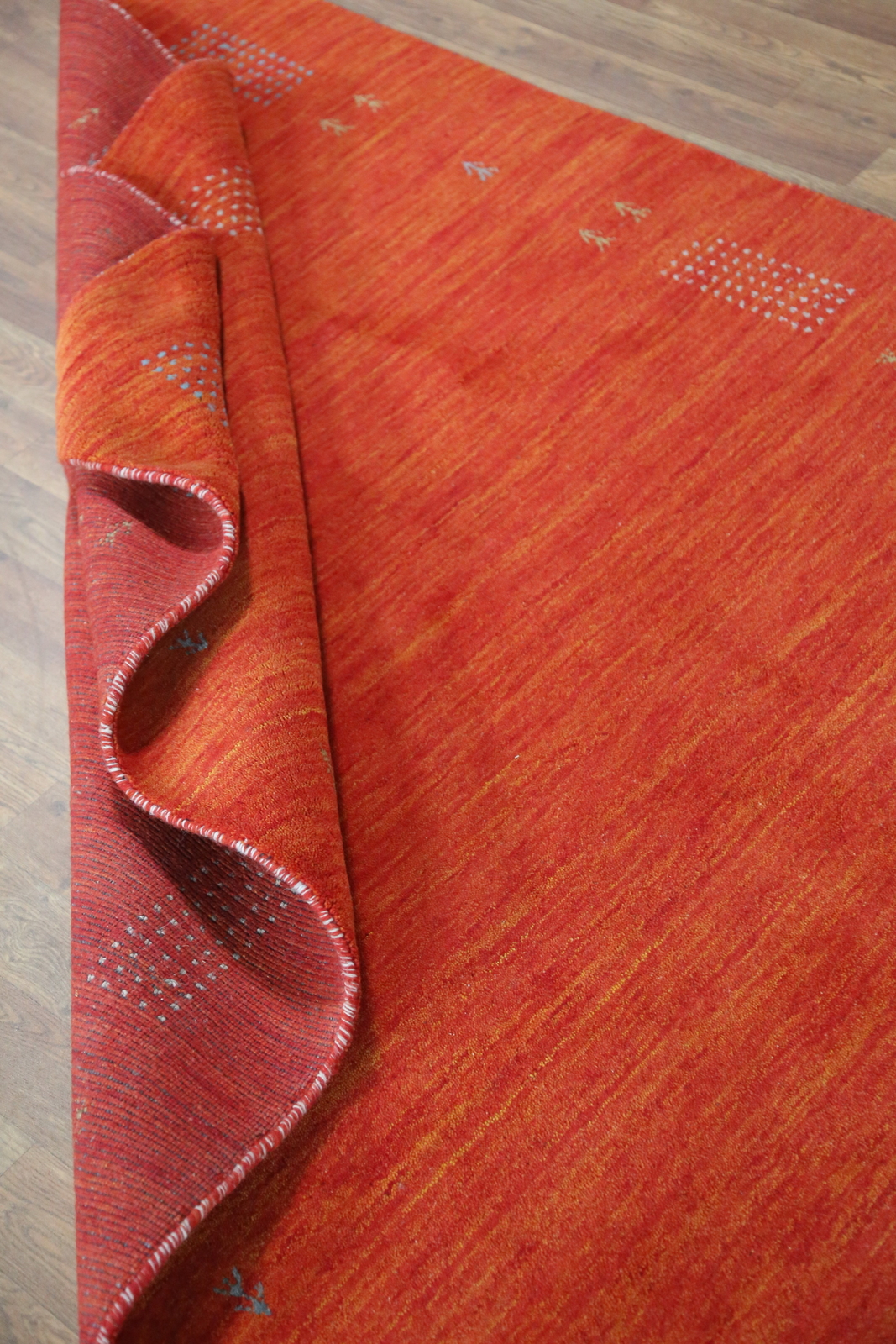Orange Stylish and Versatile Gabbeh Rug Handmade Wool 5×6 ft.