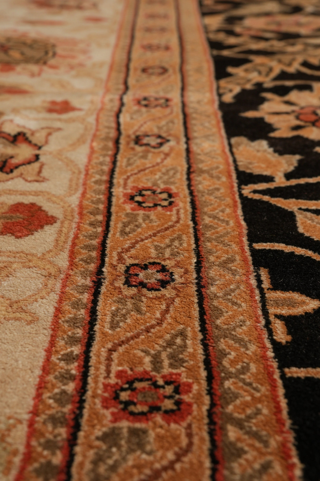 9 x 11.5 Hand-Knotted New Zigler Rug Black #F-4522