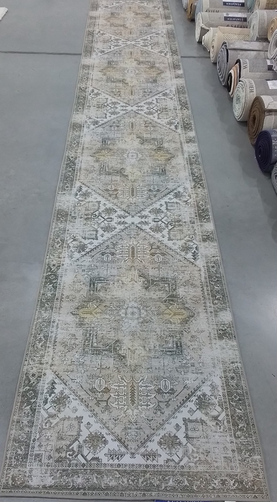 BEIGE / GREY 2′-6″ x 14′-0″ Flaw in Rug, Reduced Price 1172782185 TSN102B-214