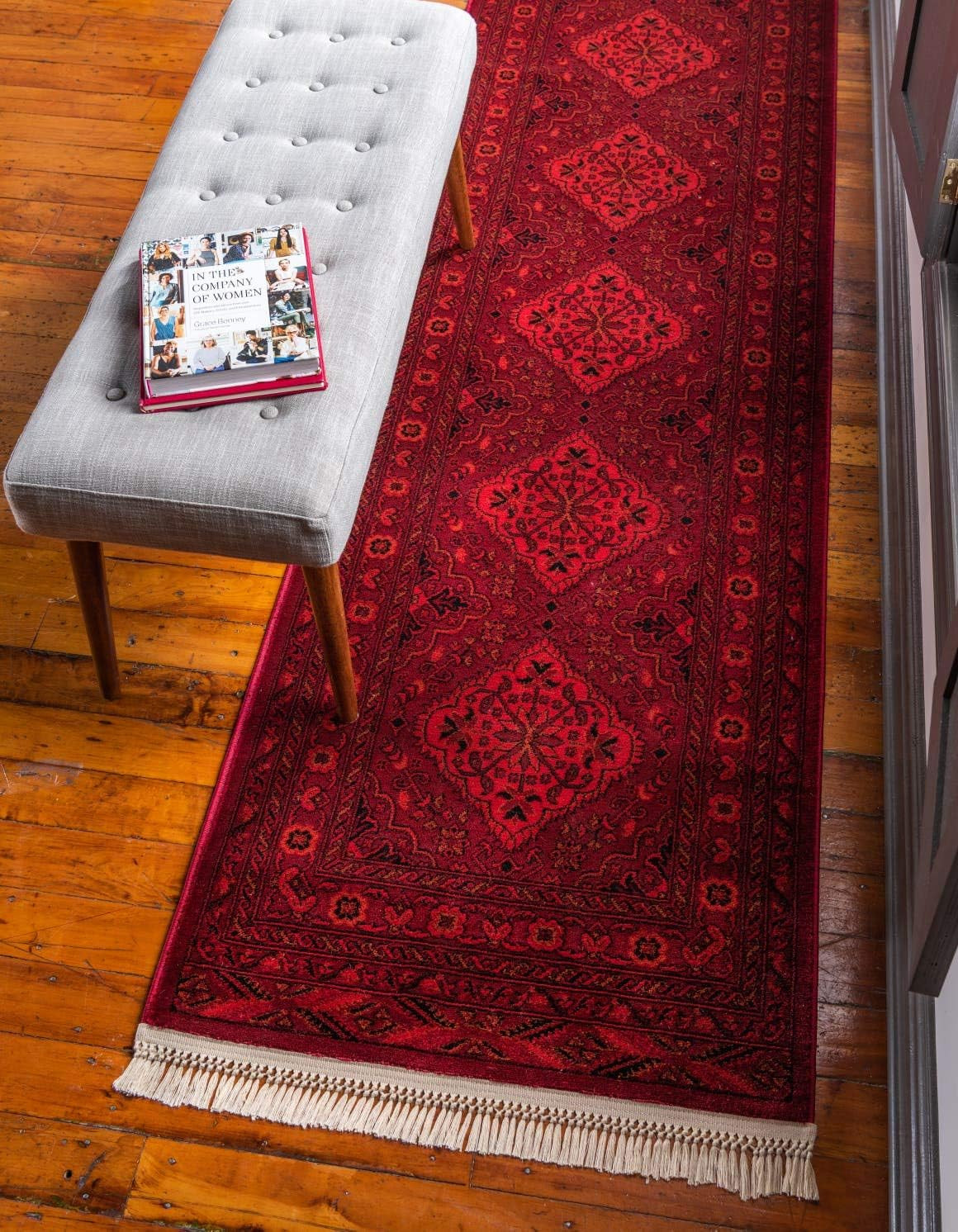 Over-Dyed Torkaman Runner Rug 2’7″ x 10′ Red/Black – Tekke Collection