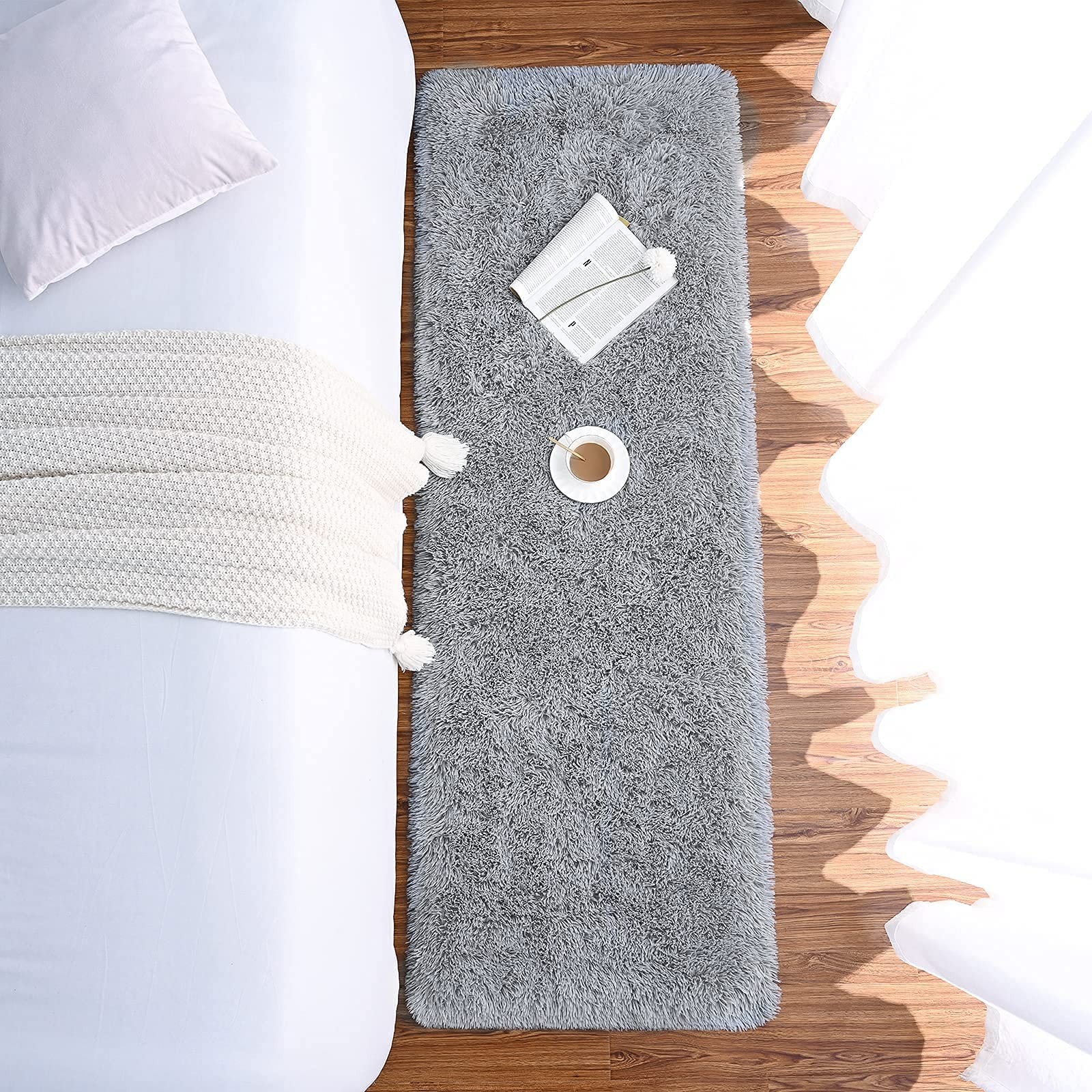 Soft Runner Rugs for Bedroom Living Room Plush Fluffy Rug 2×6 Feet, Shag Furr…