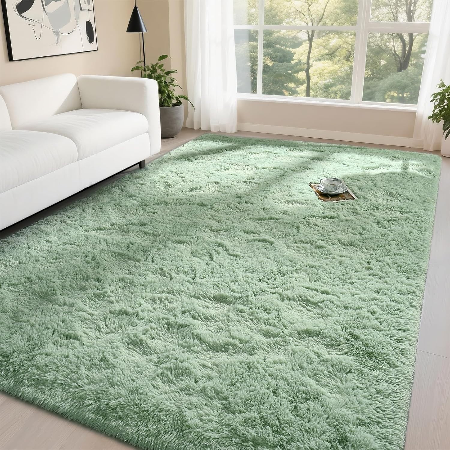 3×5 Feet Soft Plush Green Area Rug – Hypoallergenic & Machine Washable Decor
