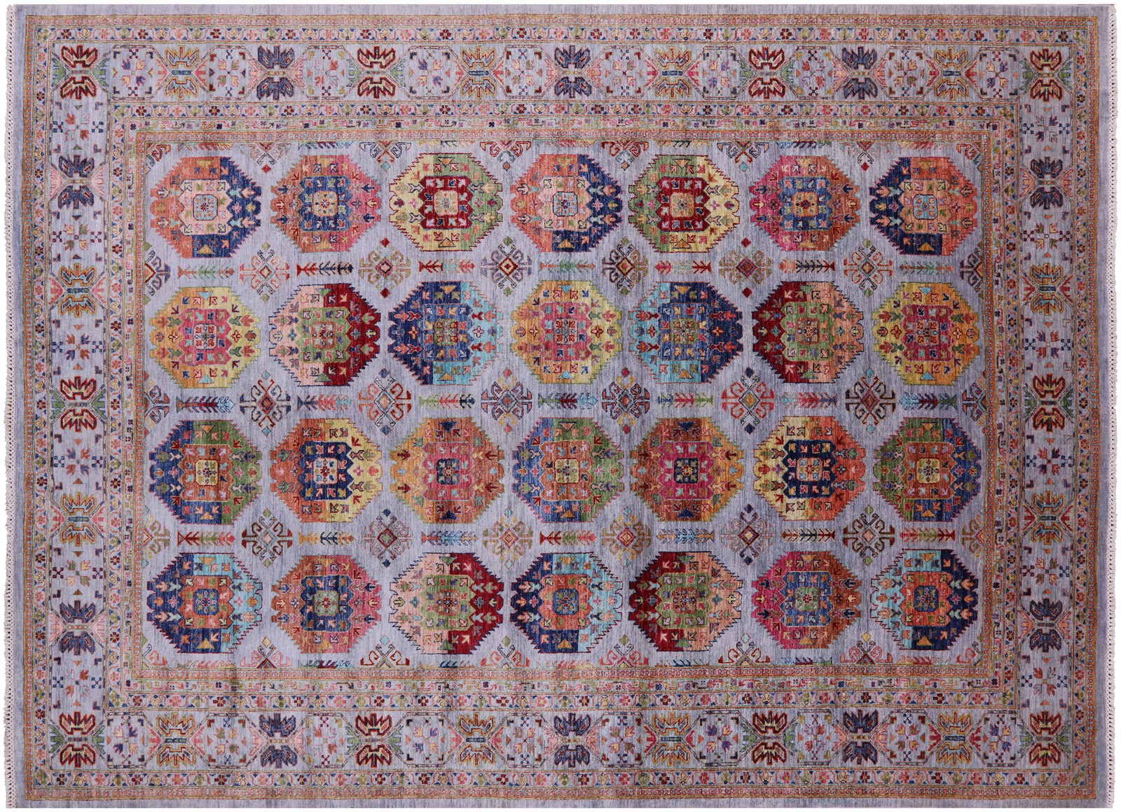 Fine Turkmen Handmade Wool Rug 8′ 10″ X 11′ 11″ – Q14254