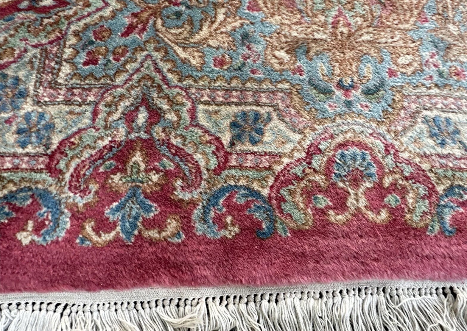 Auth: 1940s Antique Fine Royal Kirman French Nouveau Plush Pink Beauty 13×24