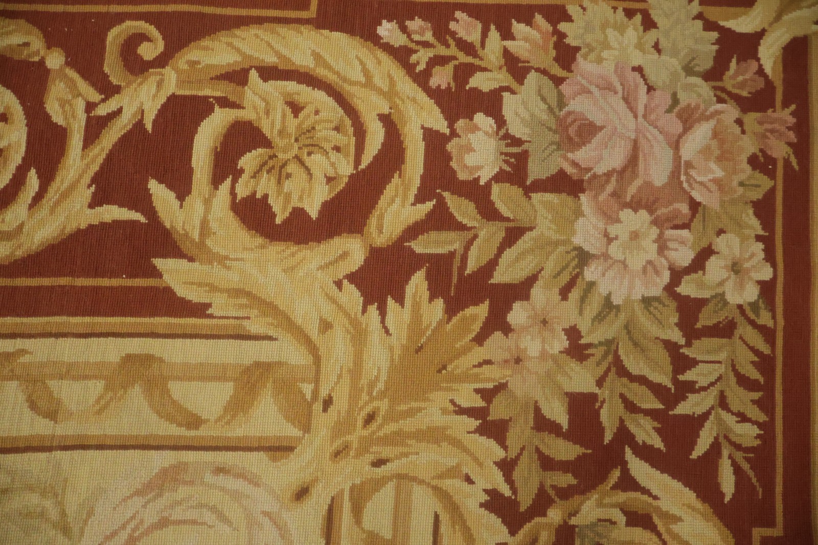 Chinese Aubusson Tapestry Area Rug 9×12 Living Room Needle-Point Oriental Carpet