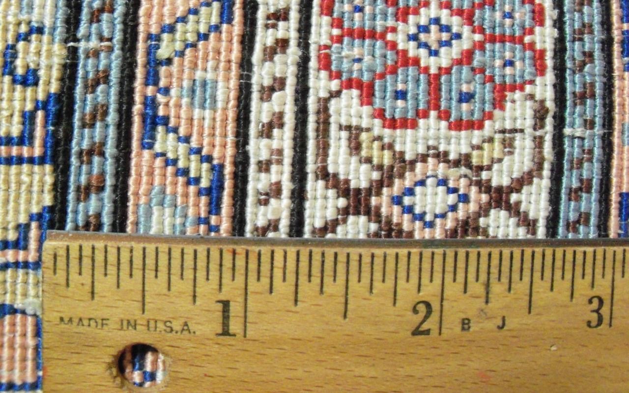 Hand Made Silk Oriental Rug Mat 16″ x 22″ 288 KPSI