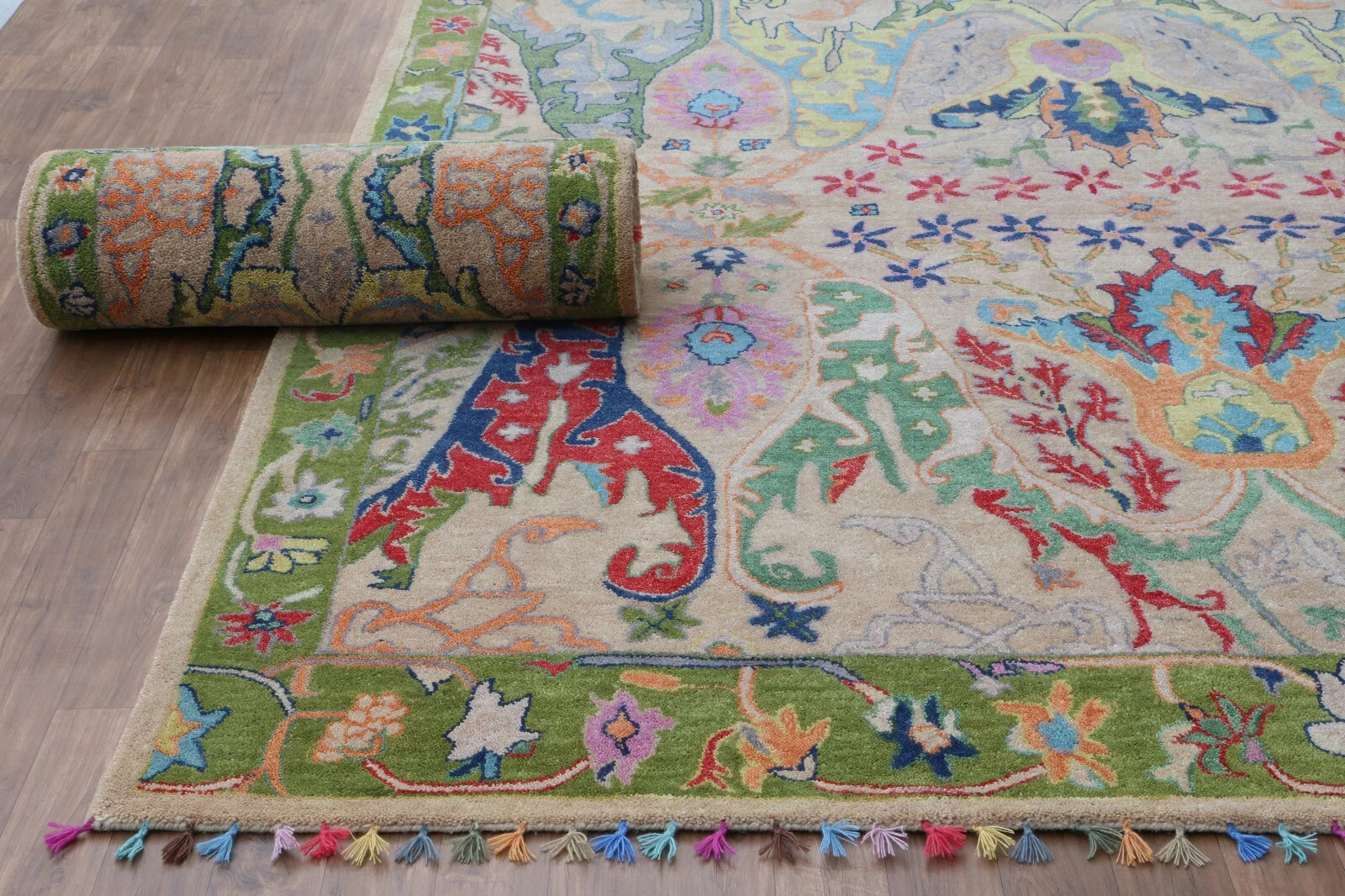 Traditional New Oreiental Hand Tufted Color Pink Style Woolen Handmade Carpet