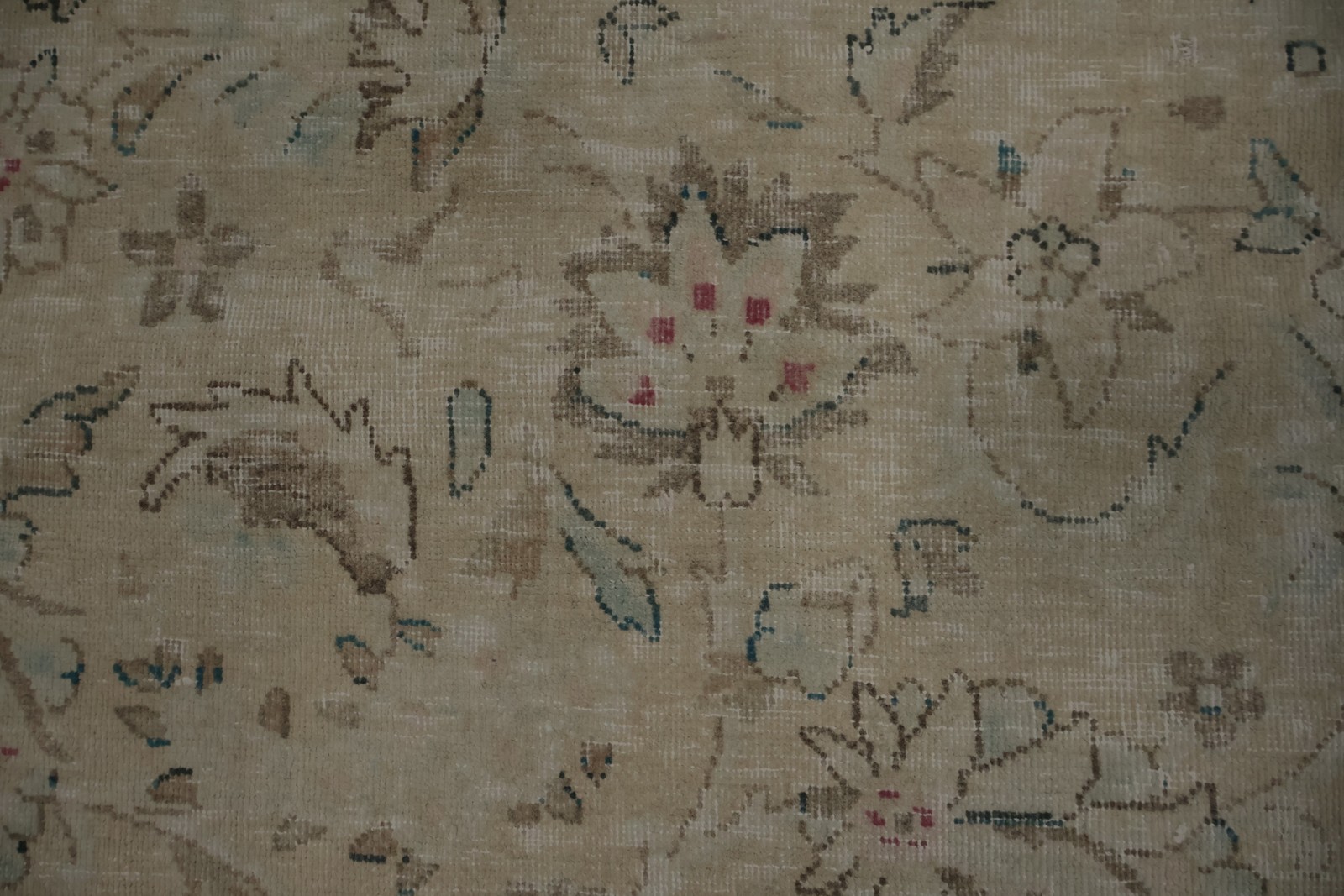 Classic Distressed Large Rug Handmade Traditional in Subtle Earthy Tones 10×13