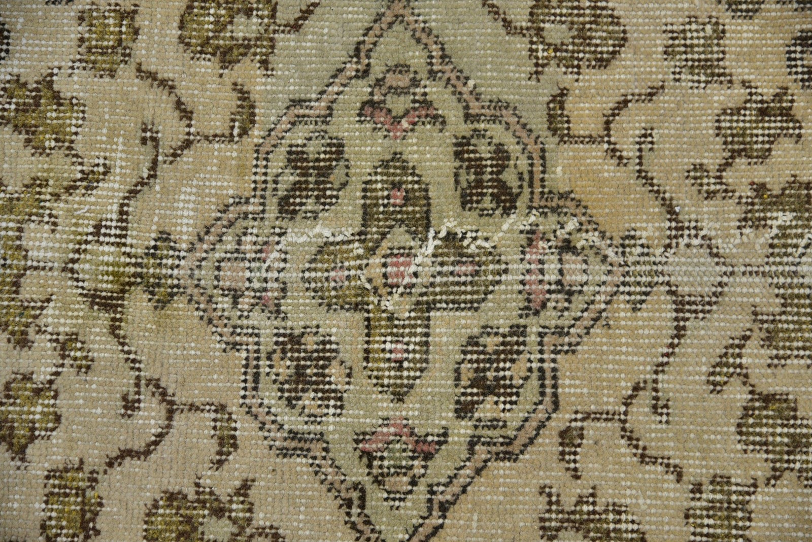 Turkish Rug, 5,2×9,4 ft Vintage Rug, Beige Solid Wool Rug