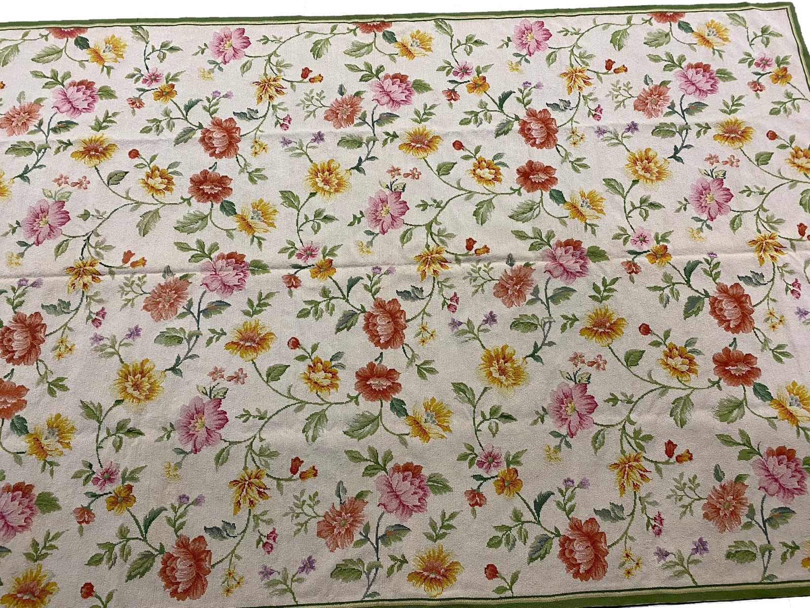 6 x 9 English Floral Needle Point Rug #F-3010